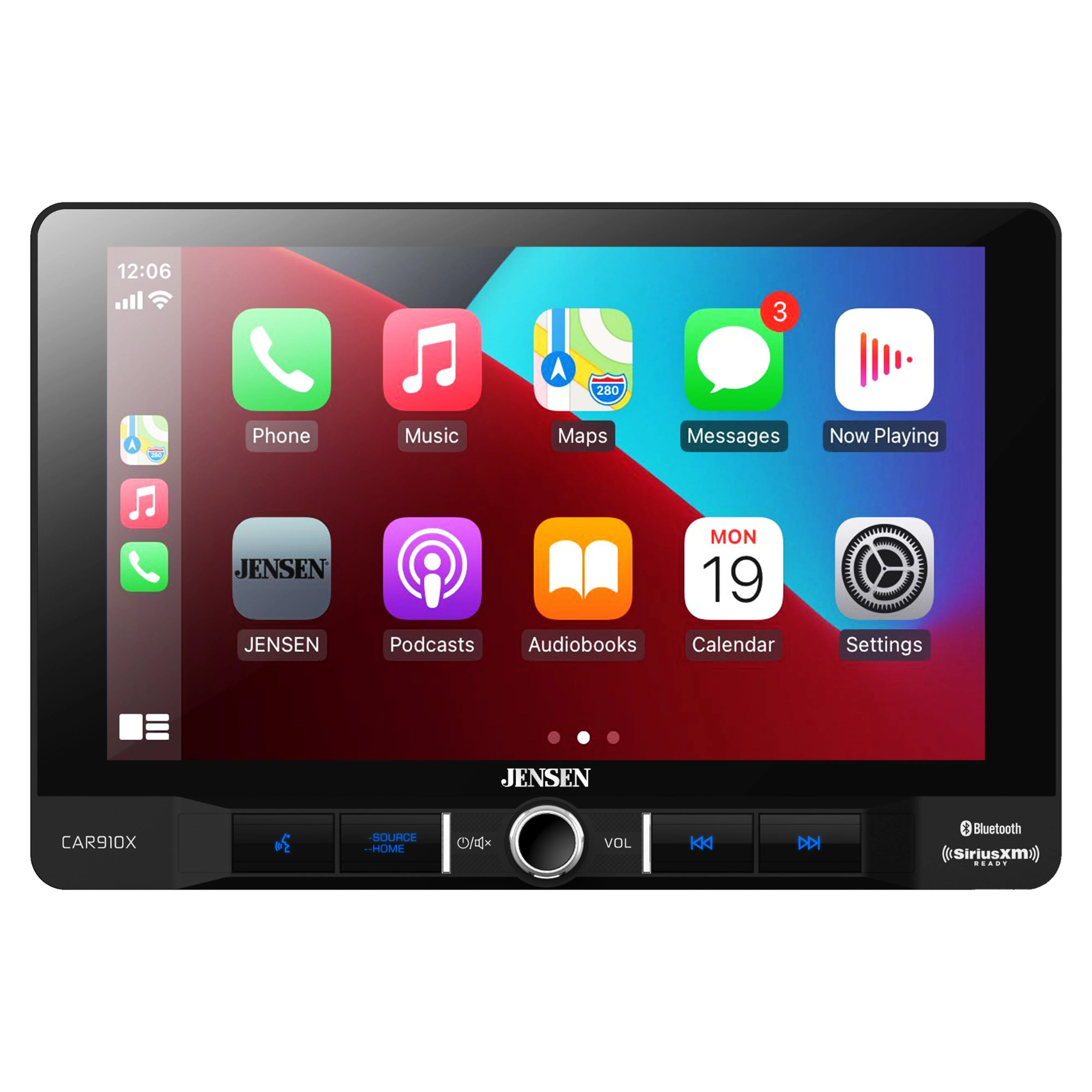 Jensen 9" Touchscreen Bluetooth 1 DIN Radio w/ Apple CarPlay & Android Auto - Image 4