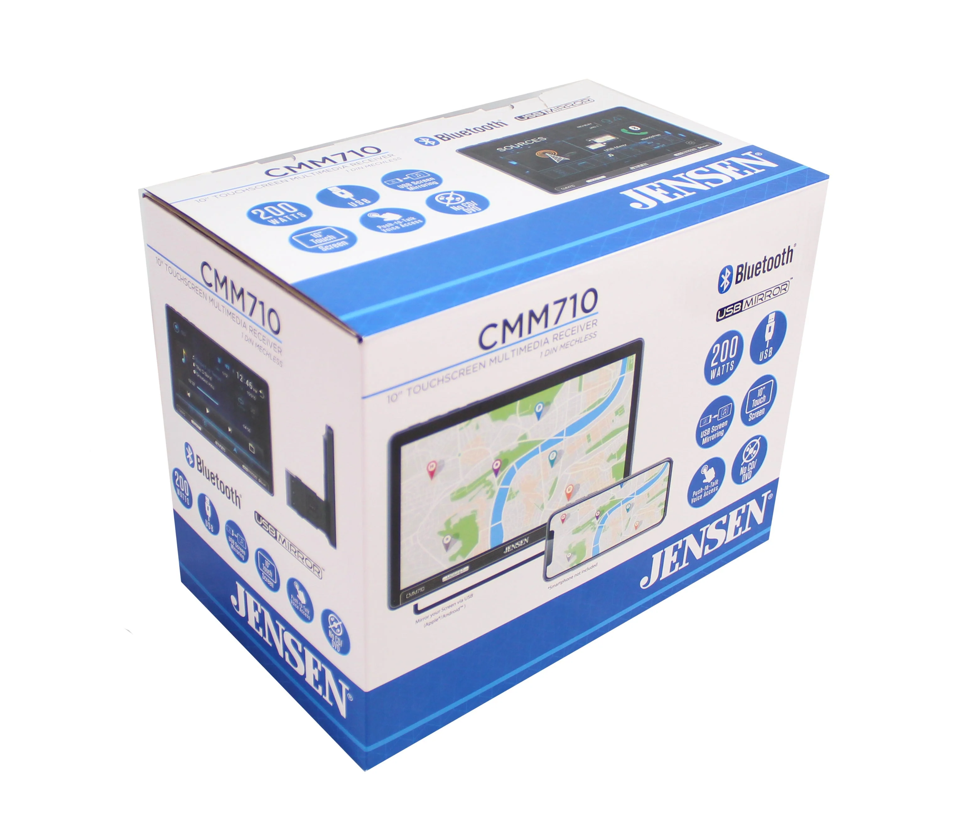 Jensen CMM710 10.1" Touchscreen Bluetooth Single Din Digital Multimedia Receiver - Image 7