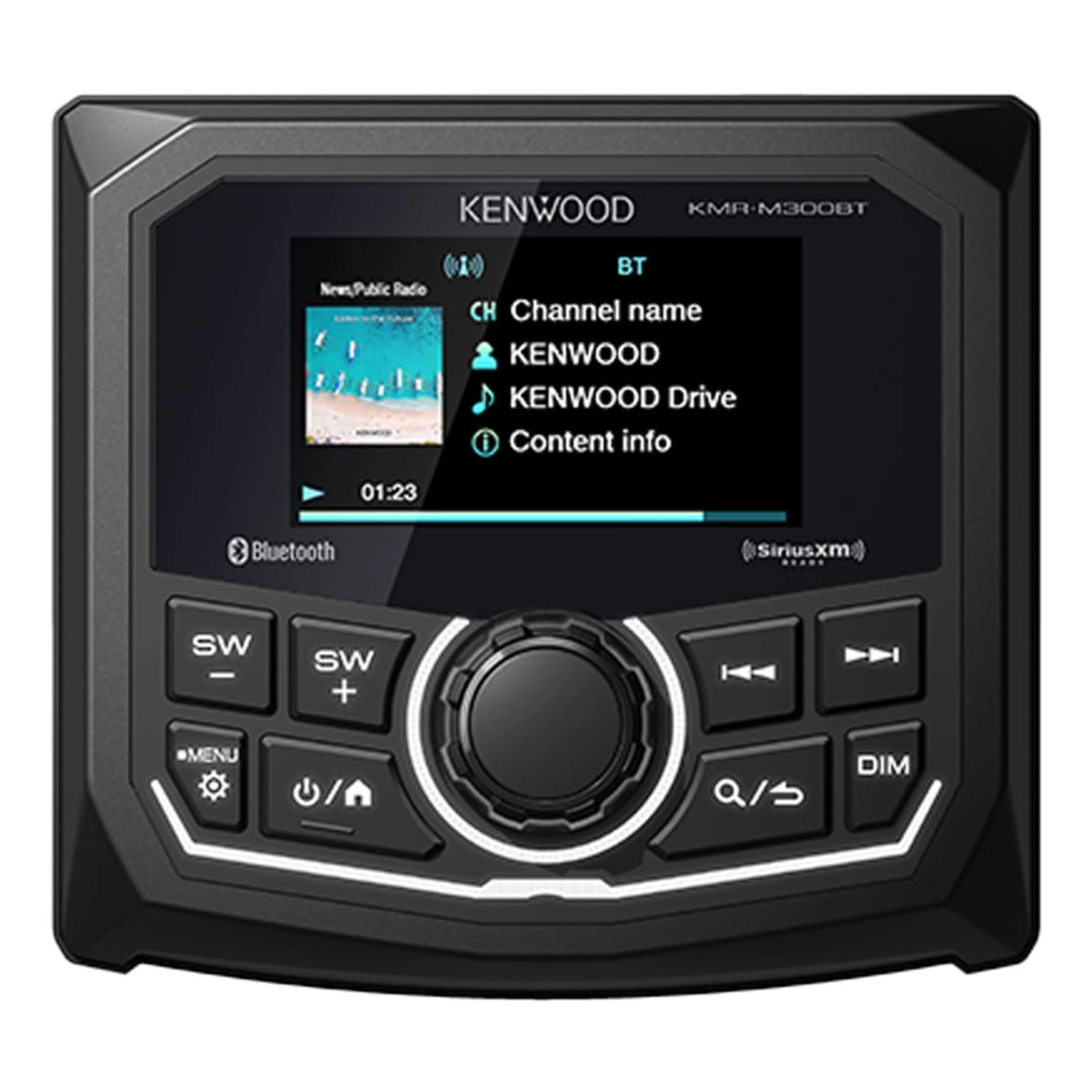 Kenwood 2.7" BT MP3 USB AM/FM Marine IPX6 Digital Media Receiver KMR-M300BT - Image 2