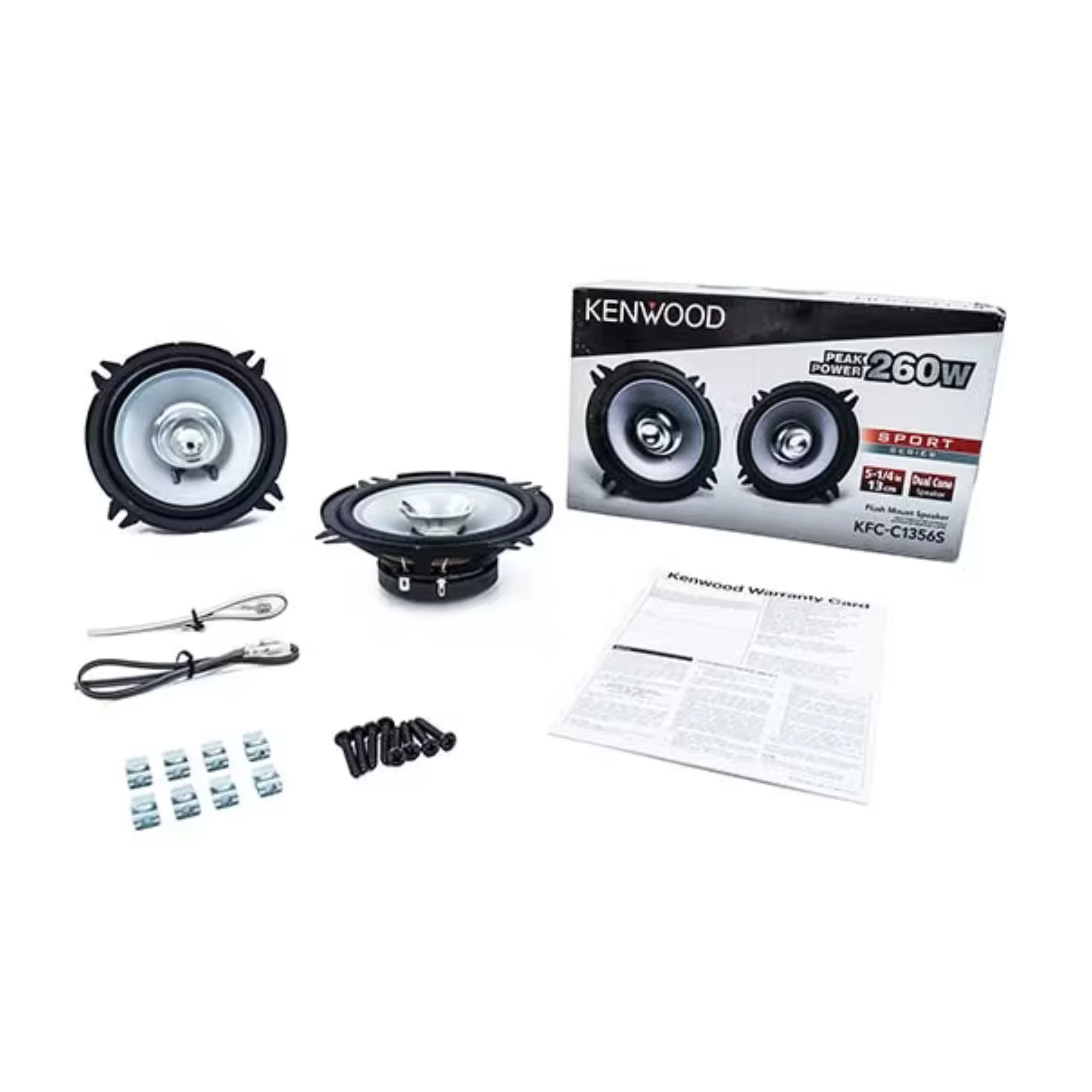 Kenwood 30W RMS 4 Ohm 5.25" Dual Cone Coaxial Car Audio Speakers Pair KFC-C1356S - Image 6