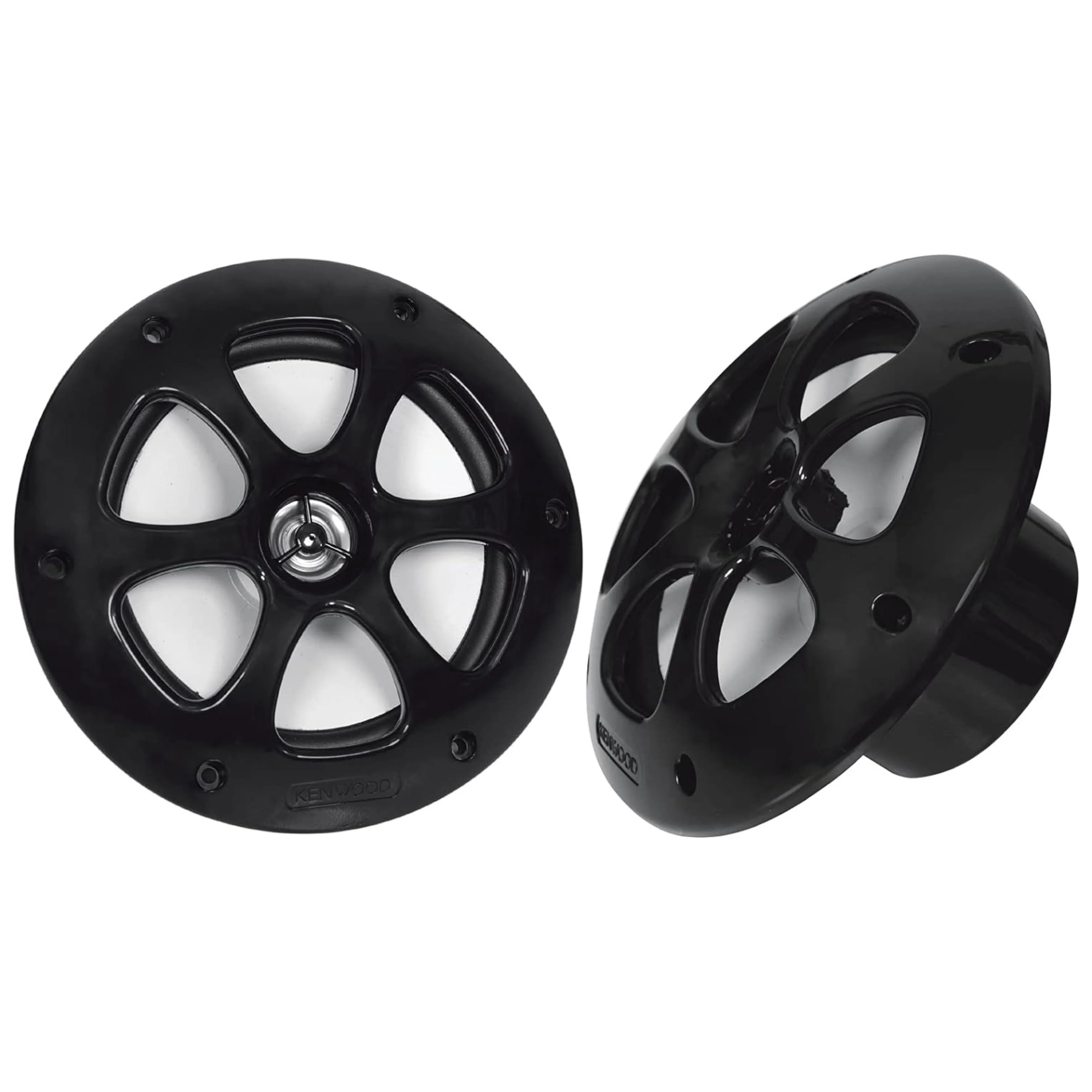 Pair of Kenwood Black 6.5" 30W RMS 4 Ohm 2 Way Coaxial Marine Speakers