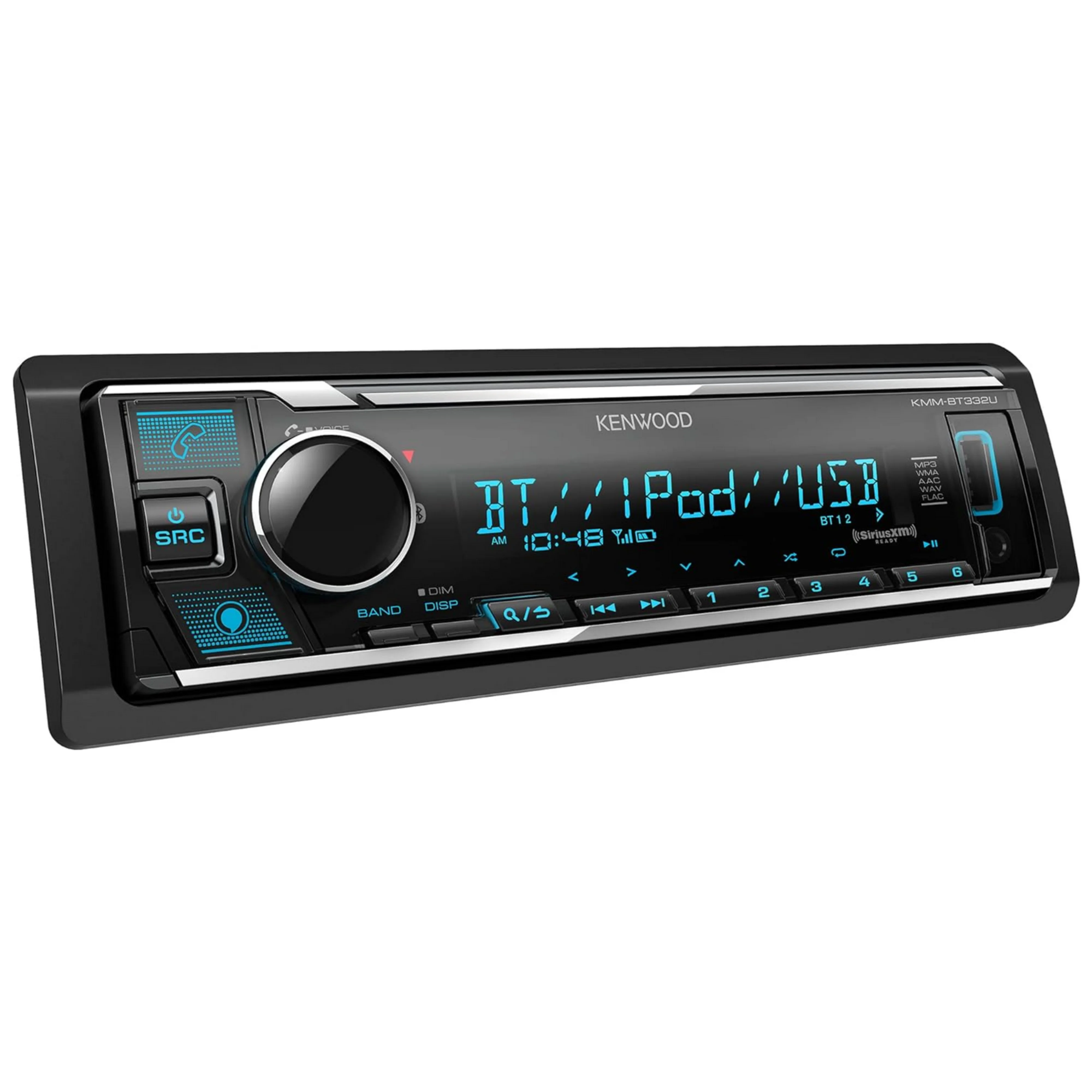 Kenwood Single DIN Car Stereo KMM-BT332U Plus SiriusXM Tuner Kit SXW300V1 - Image 3