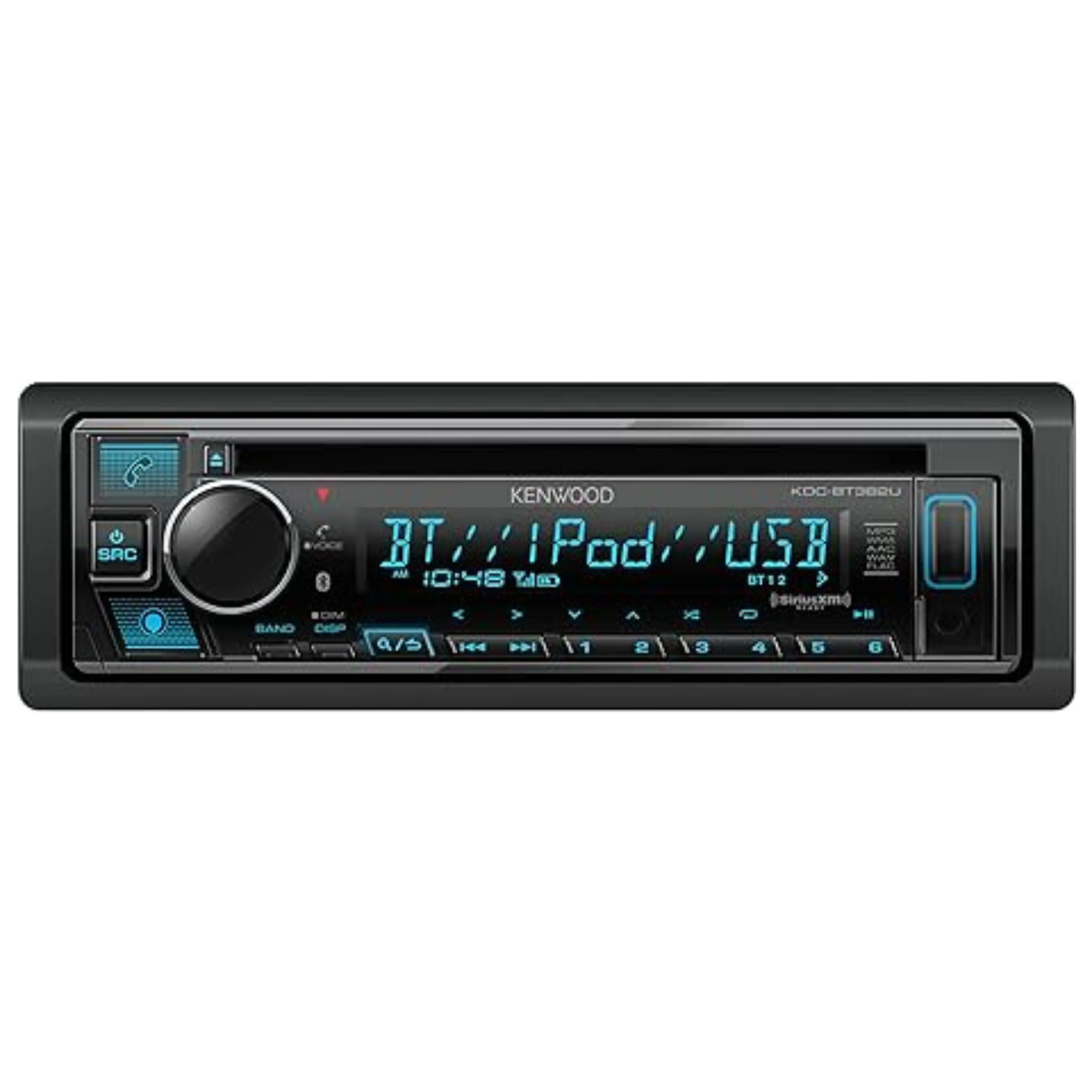 Kenwood Single DIN Stereo Receiver KDC-BT382U Plus SiriusXM Tuner Kit SXW300V1 - Image 2
