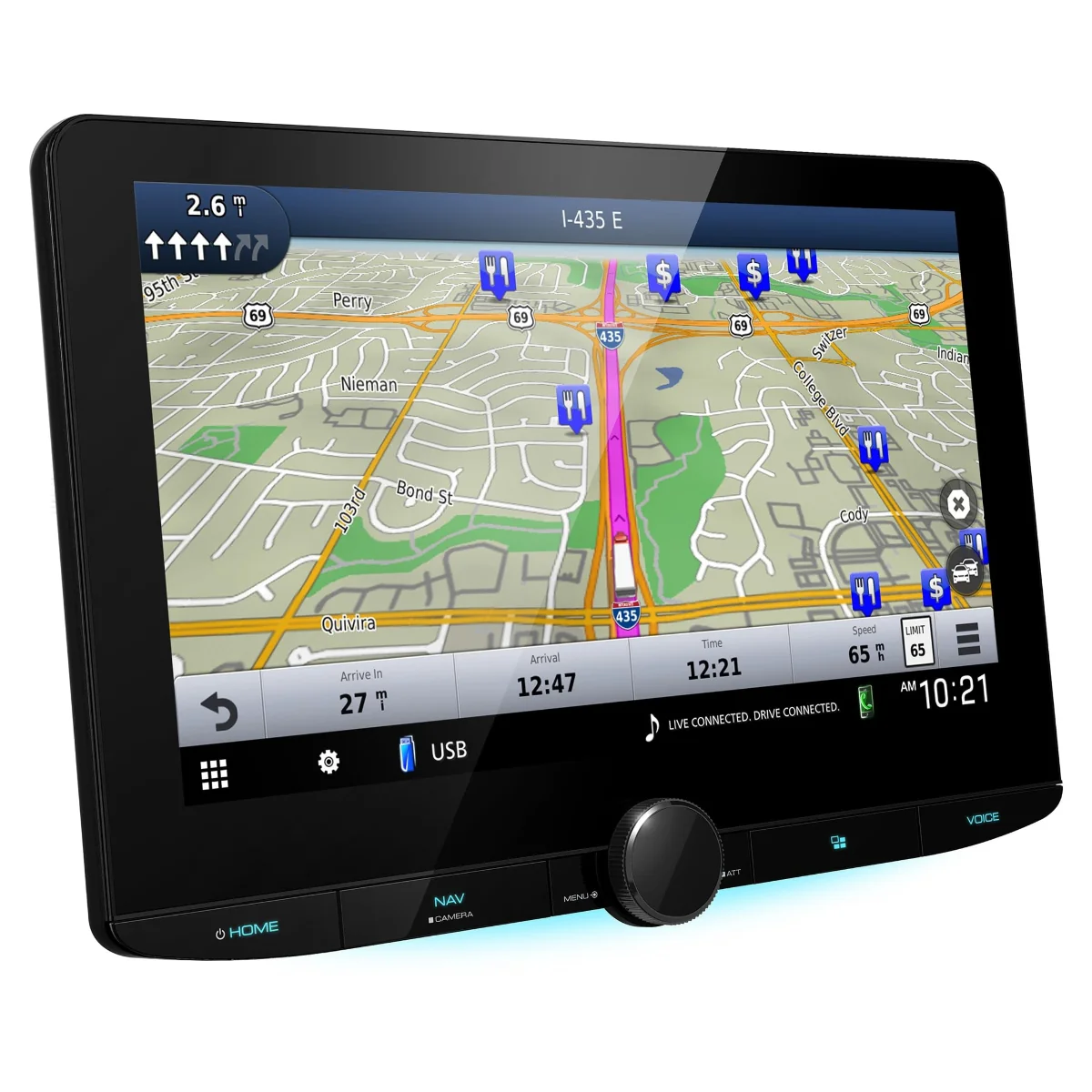 Kenwood 10.1" Touchscreen BT RV/Truck Garmin Navigation Receiver DNR1008RVS