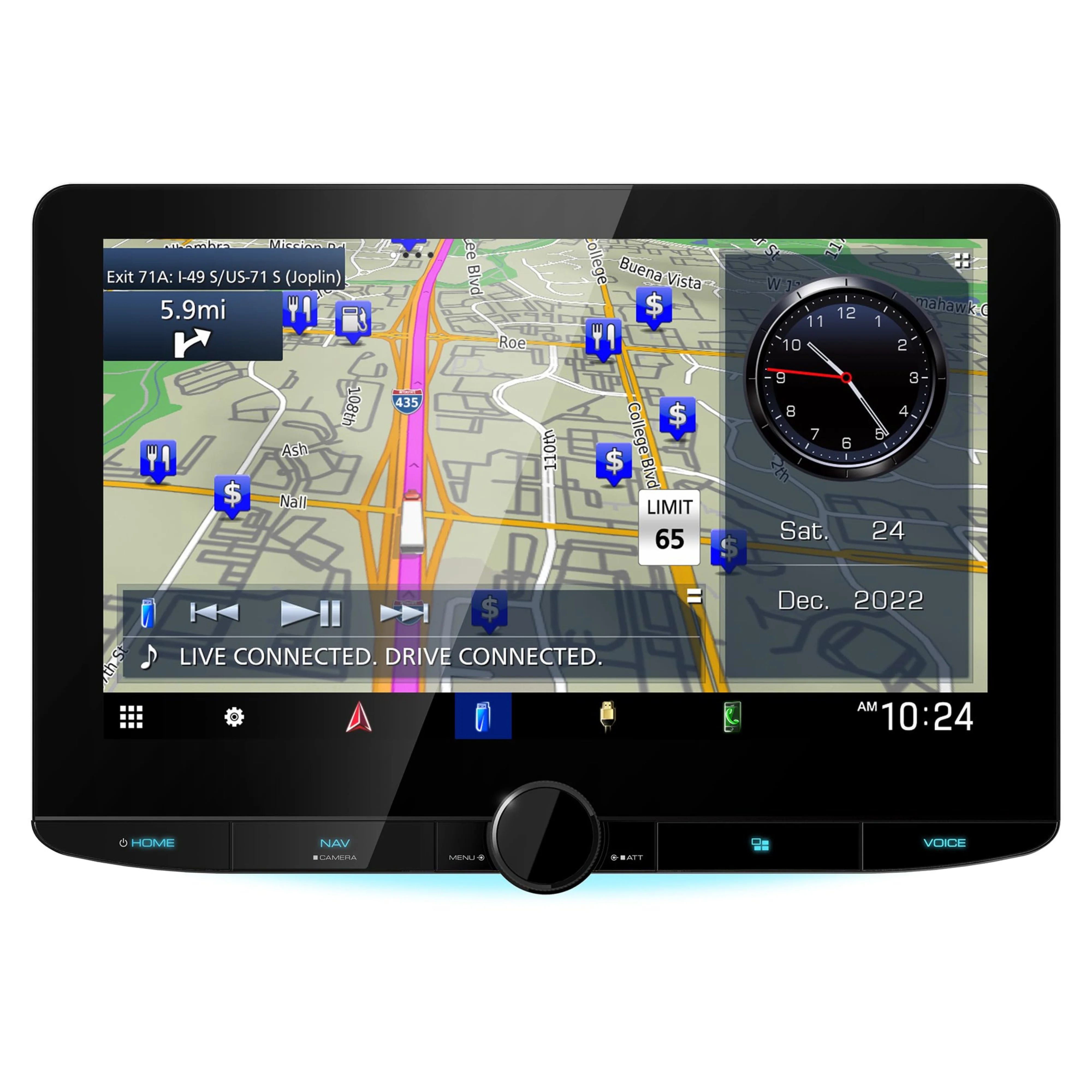 Kenwood 10.1" Touchscreen BT RV/Truck Garmin Navigation Receiver DNR1008RVS - Image 2