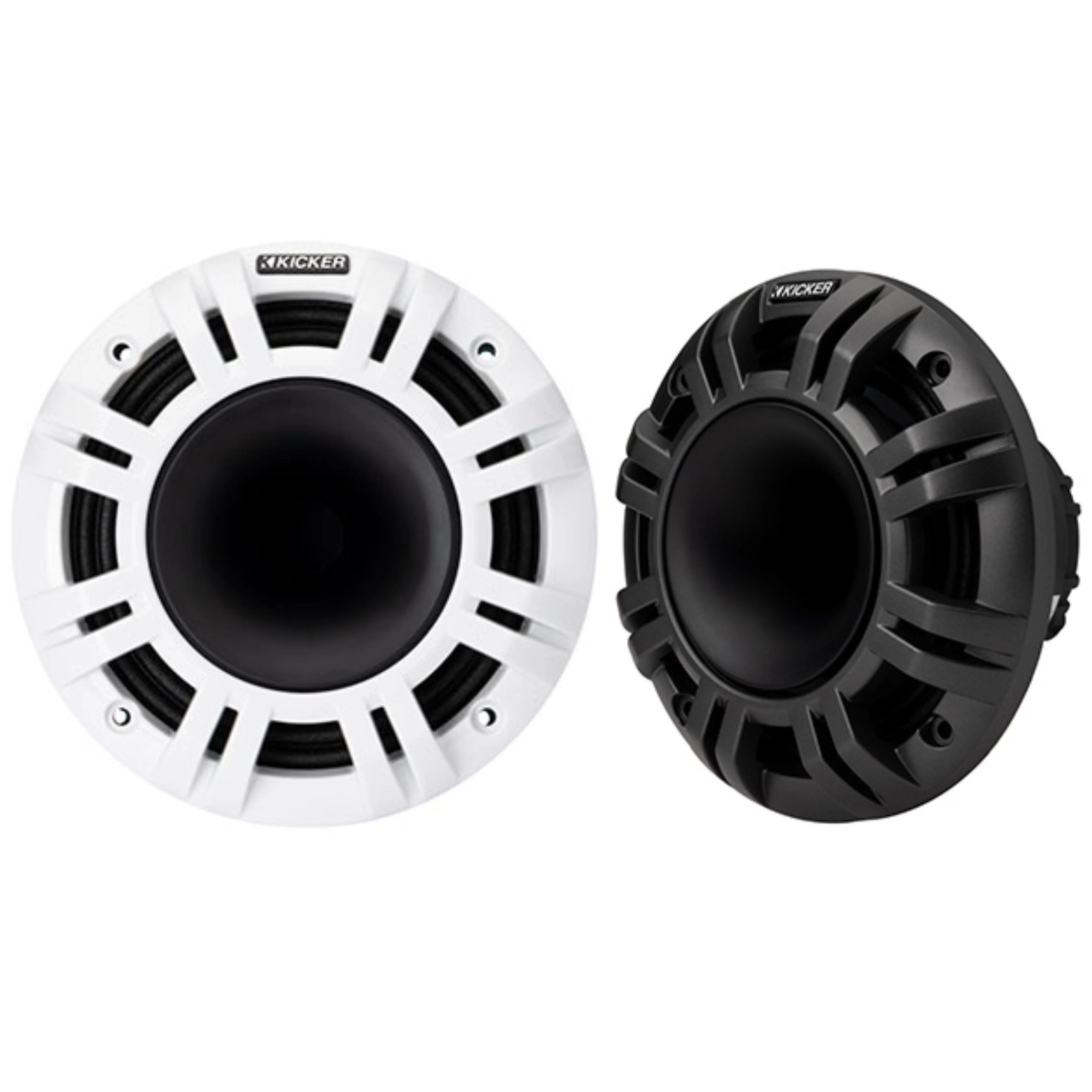 Kicker 8" RGB Coaxial Marine Speakers 500W Peak 4Ohm Black White Grills