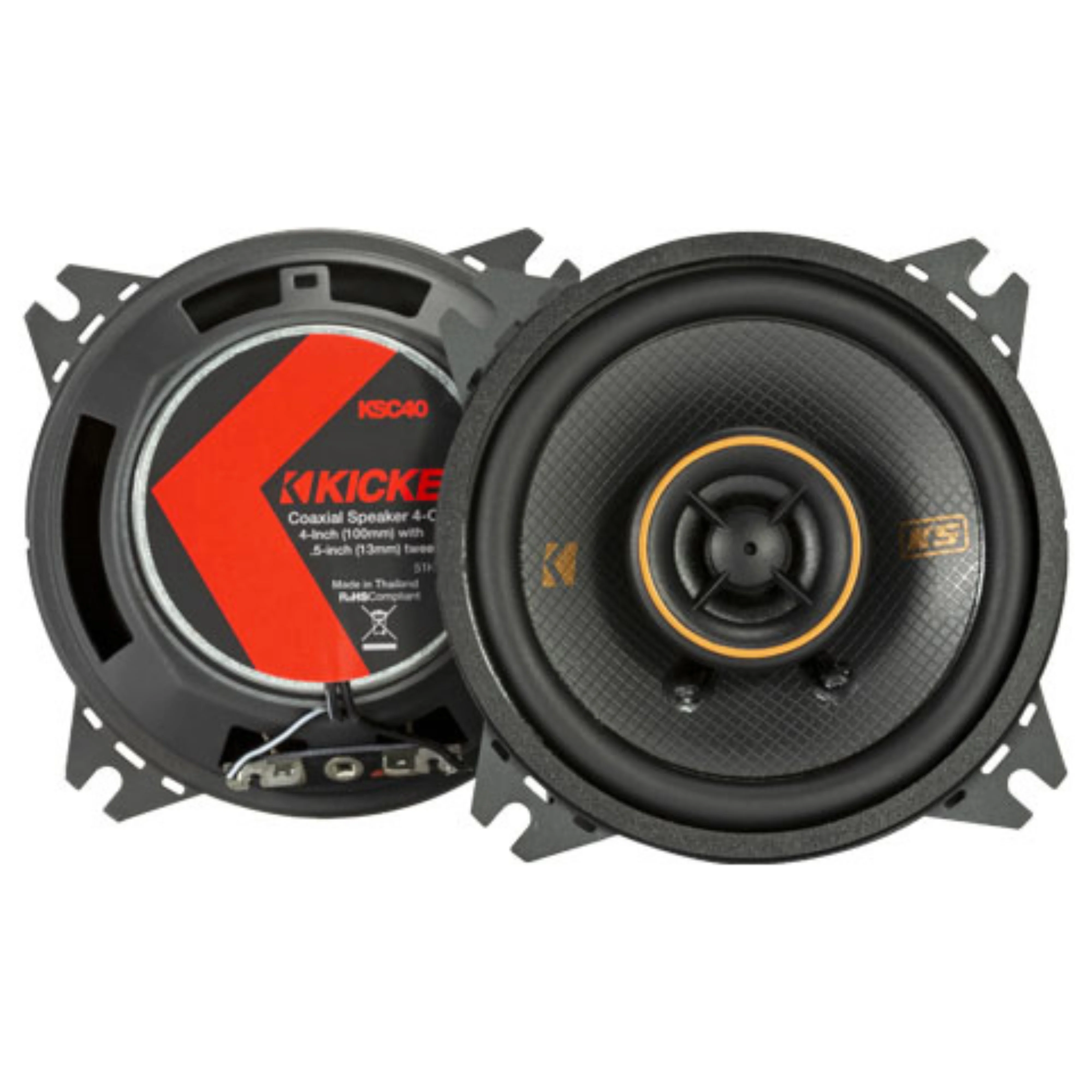 4" Coaxial 4 Ohm 75 Watts Kicker KS Series Speakers Pair 51KSC404