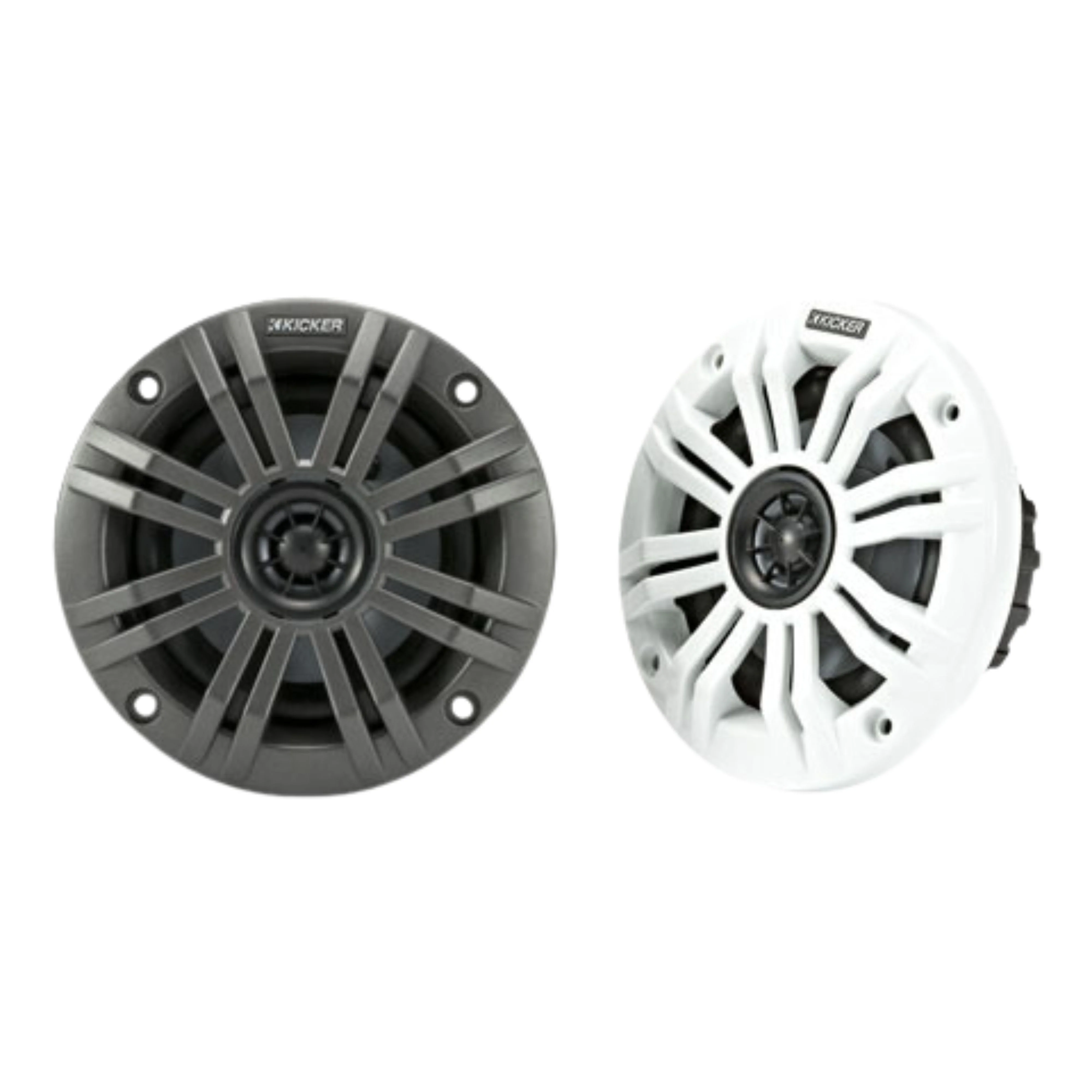 4" Coaxial 2 Ohm 50 W RMS Kicker Pair of Marine & Powersport Speakers 45KM42