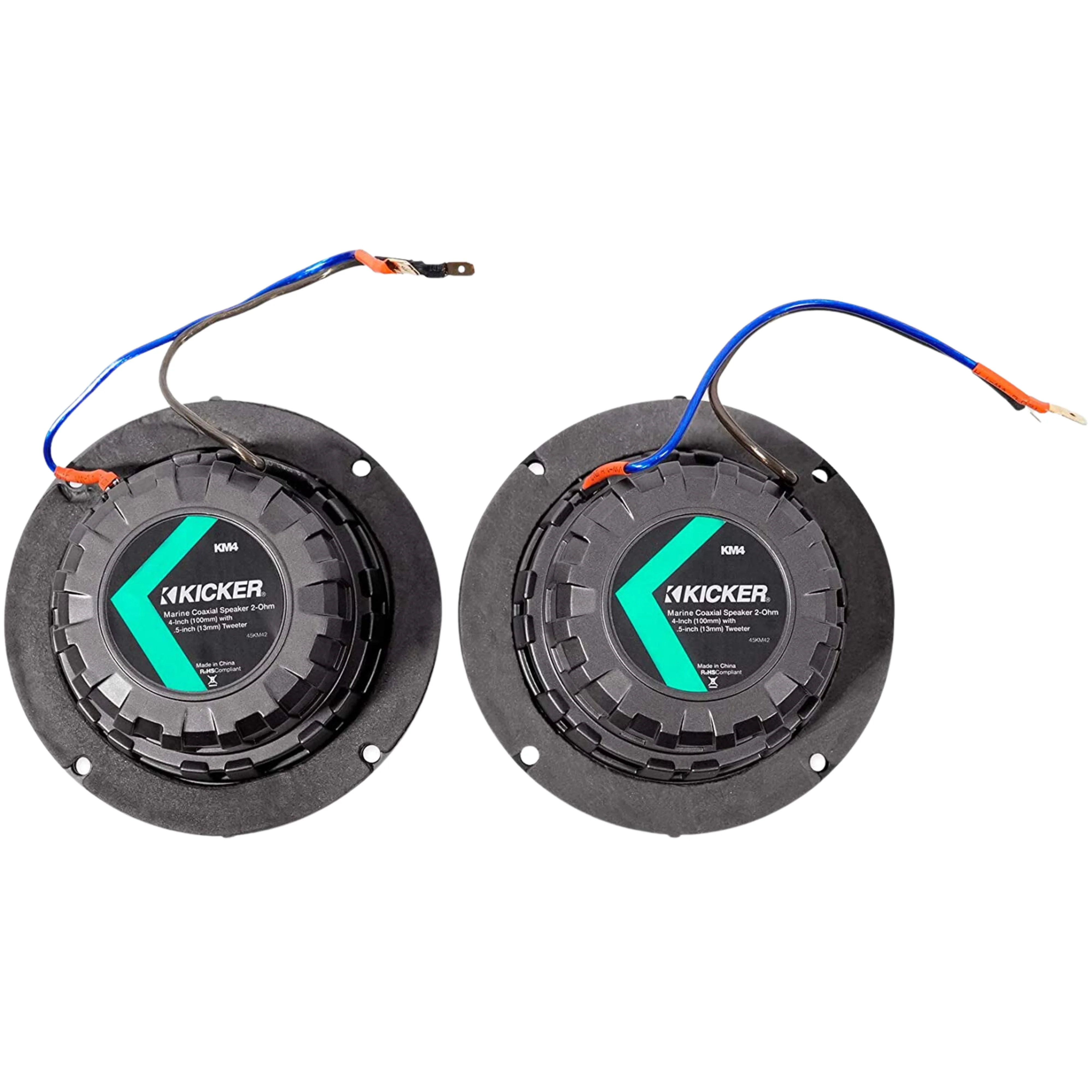4" Coaxial 2 Ohm 50 W RMS Kicker Pair of Marine & Powersport Speakers 45KM42 - Image 3