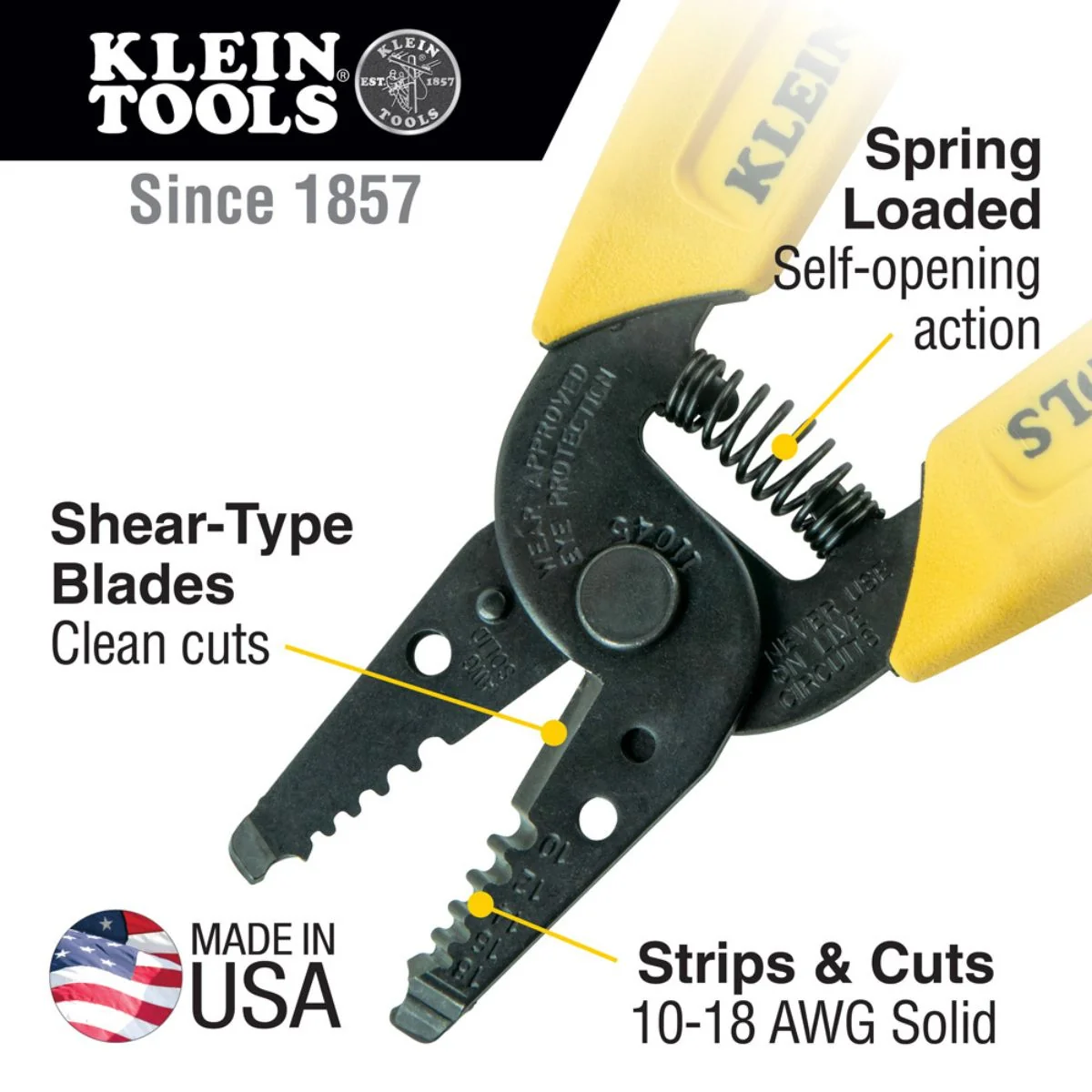 Klein Tools Heavy Duty 10-18 AWG Wire Stripper Cutter IB11045 - Image 8