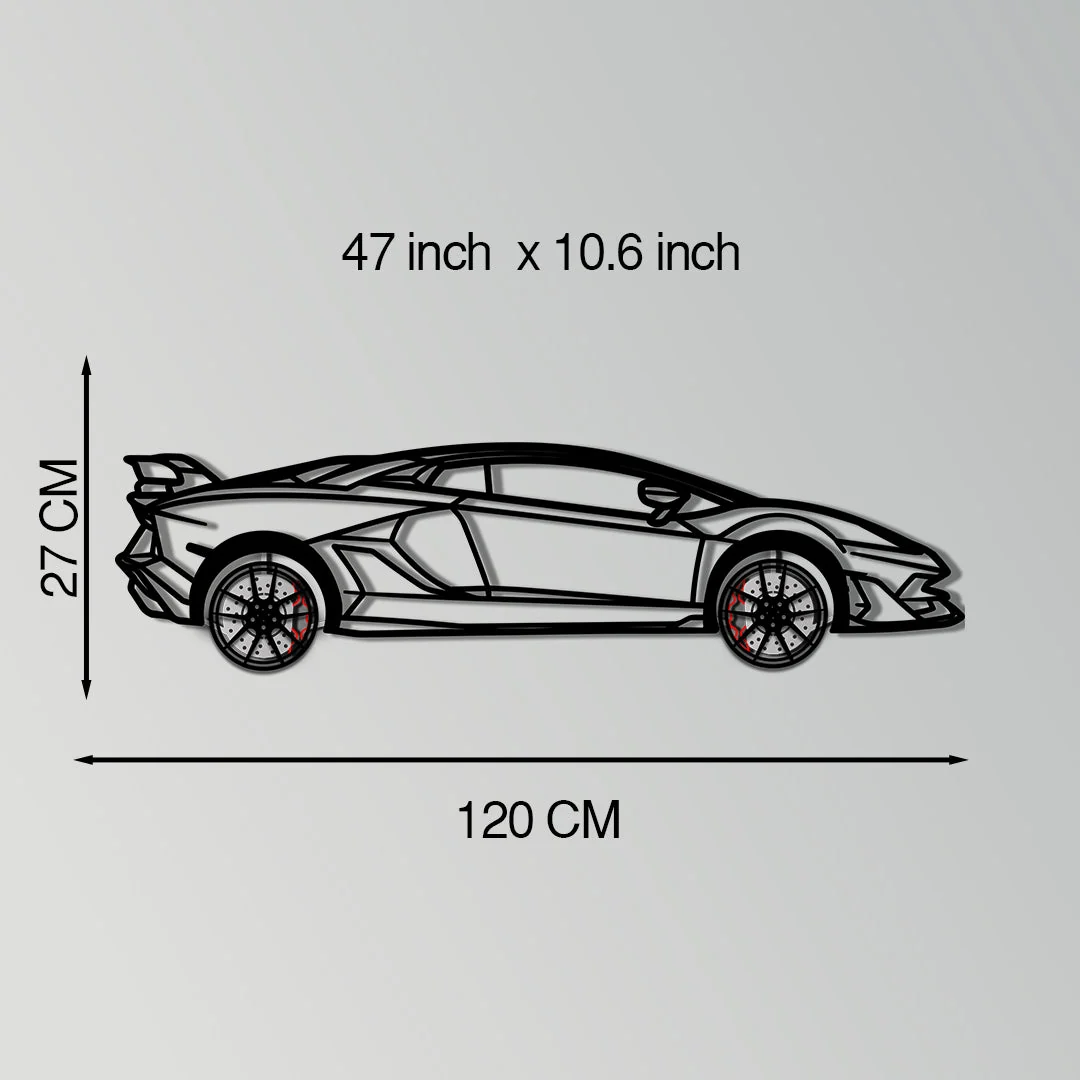 Lamborghini Aventador Metal Car Wall Art with Rotating Wheels - Italian V12 Hypercar Silhouette - Interactive Automotive Wall Decor - KAFMEKA145 - Image 11