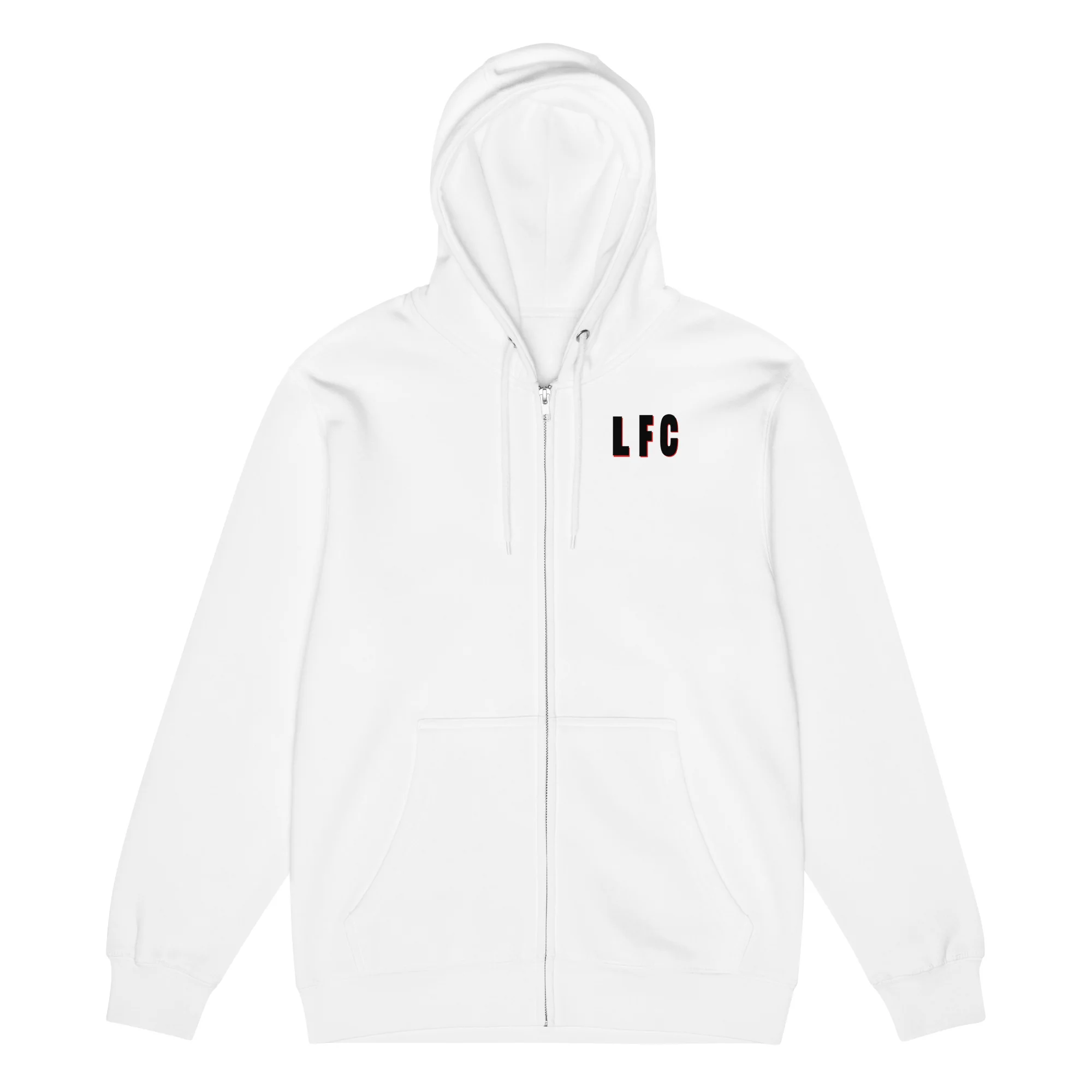 Low Frequency Club Hoodie | White Premium Zip Hoodie | Big Jeff Audio - Image 4