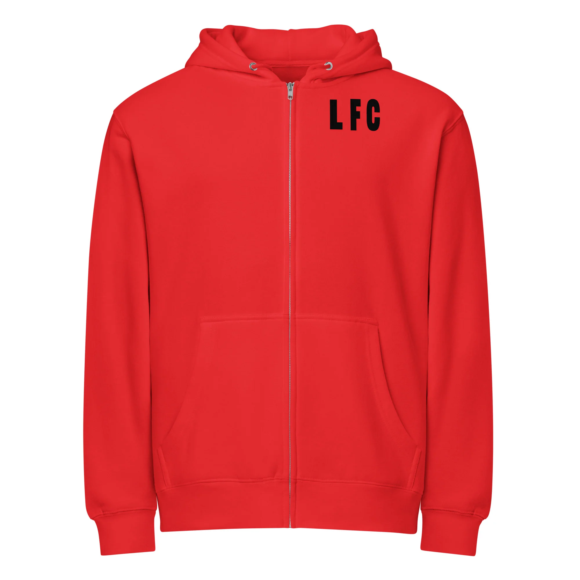 Low Frequency Club Zip Hoodie | Red Basshead Hoodie | Big Jeff Audio - Image 3