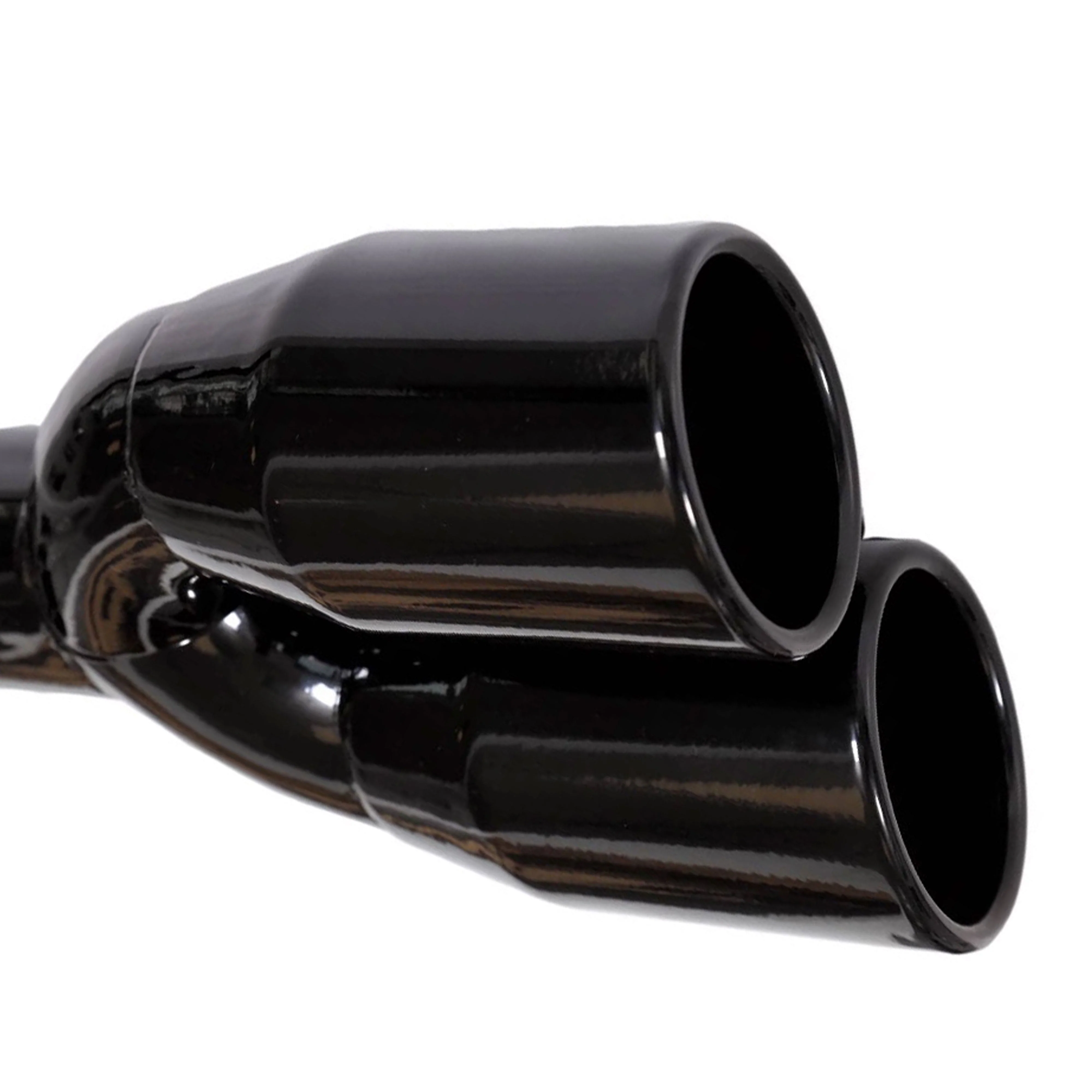 Mach-Speed Dual Round Slant Cut Satin Shine Black Exhaust Tip BT-ET007 - Image 2