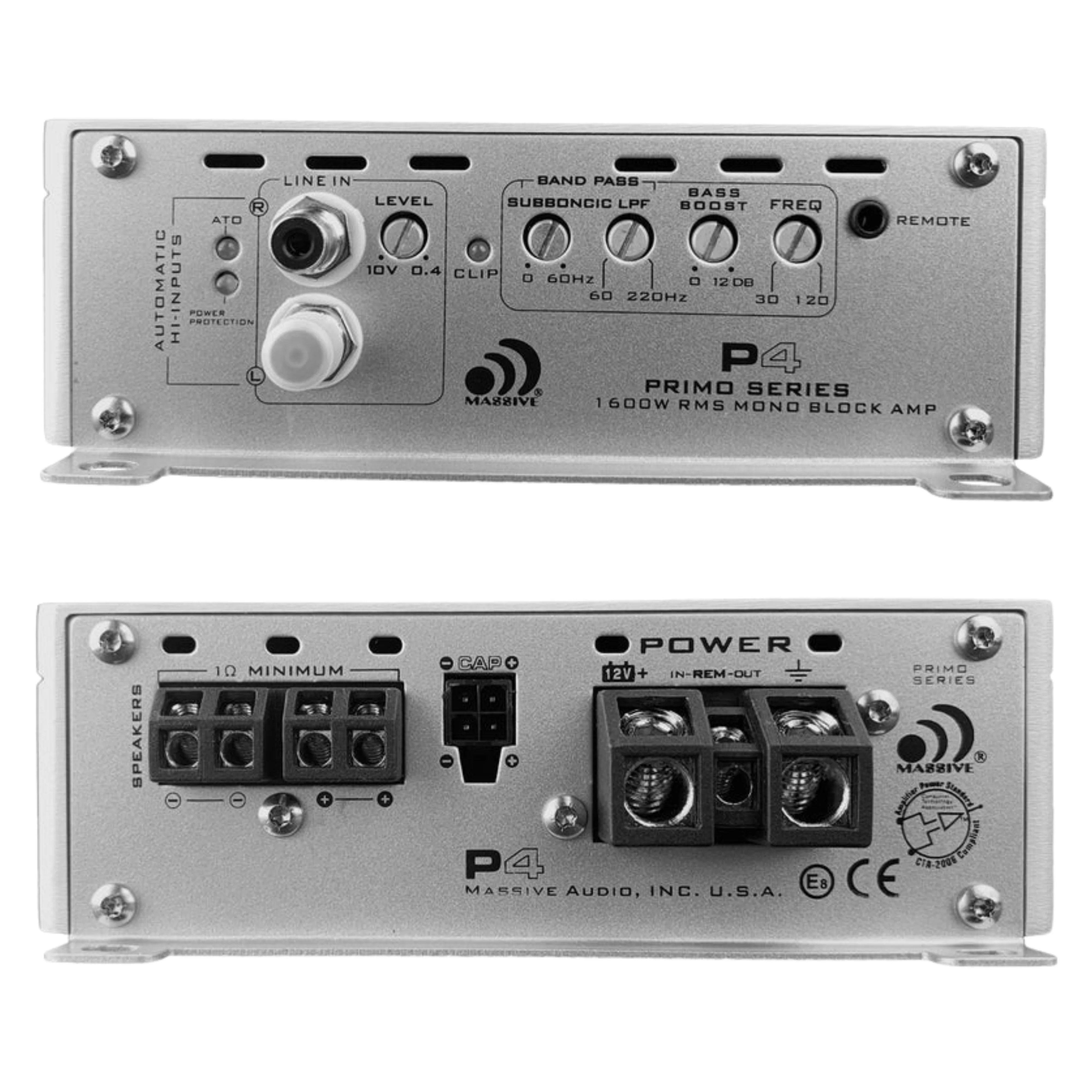 Massive Audio Primo P4 Mono Block 1600 Watts RMS 1 ohm Stable Amplifier - Image 3