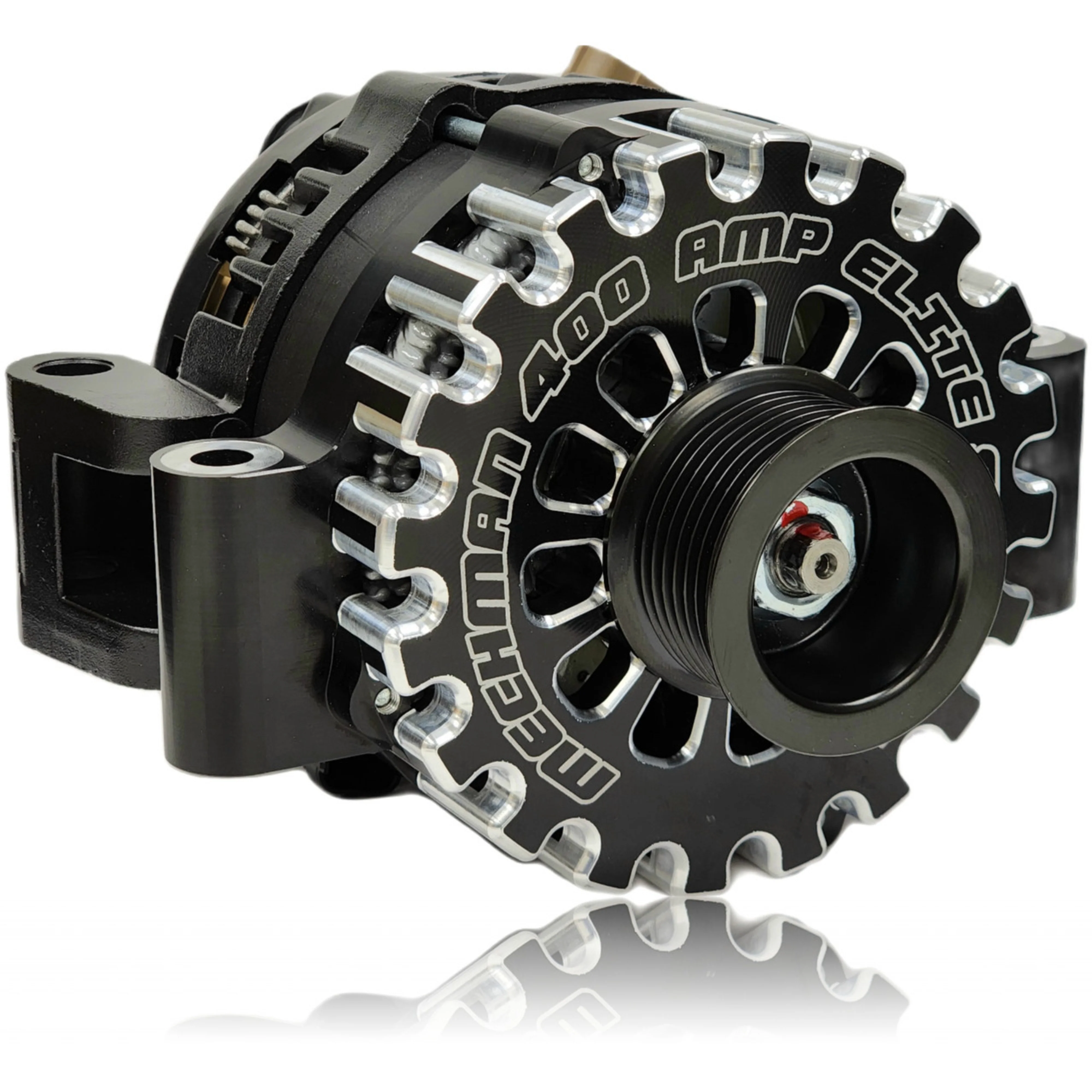 Mechman Alternators 400 Amp Billet Elite Series T Mount Alternator For Ford
