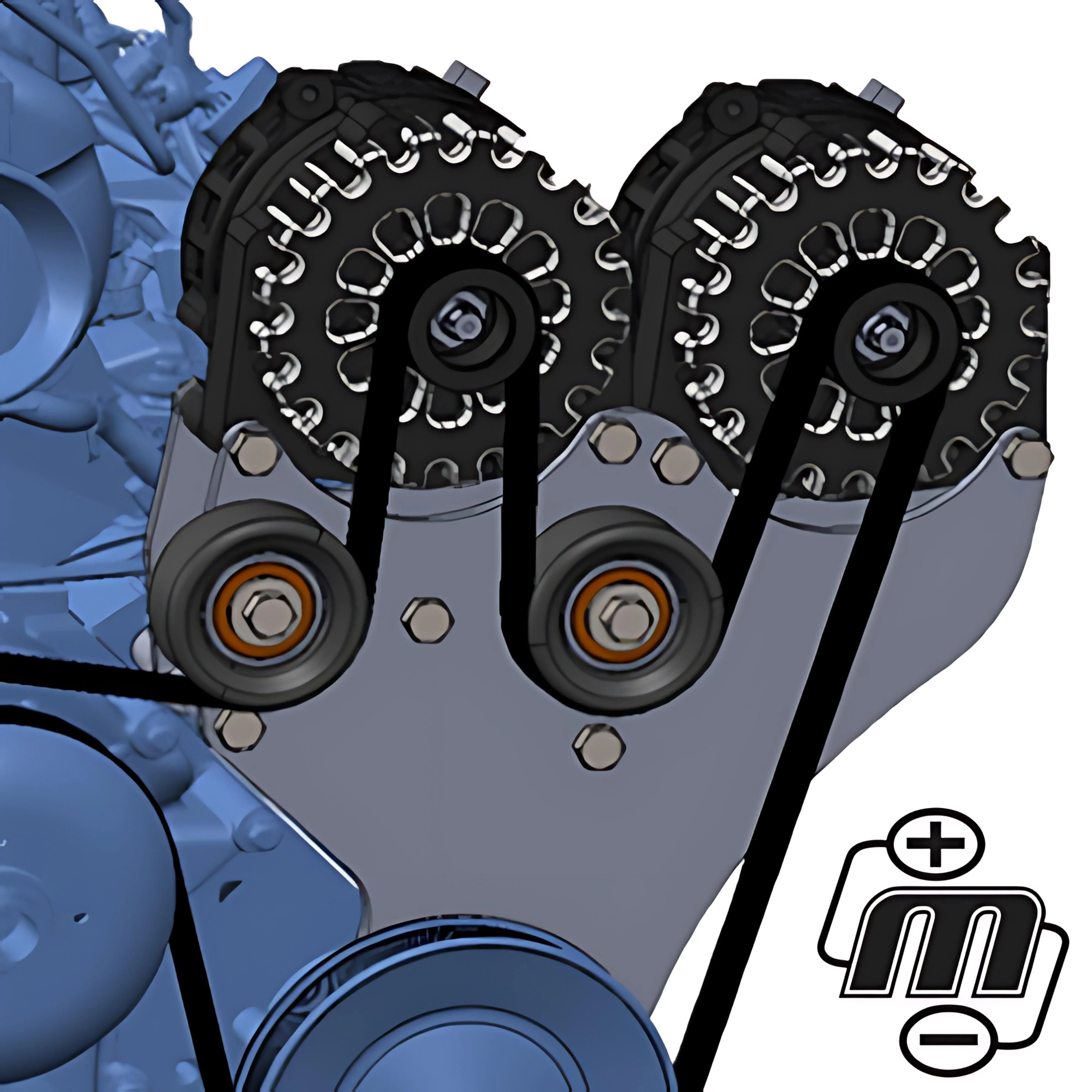Mechman D205DB Dual Bracket Dark Blue Alt 05-13 GM Truck W/4.8, 5.3, & 6.0, 6.2L