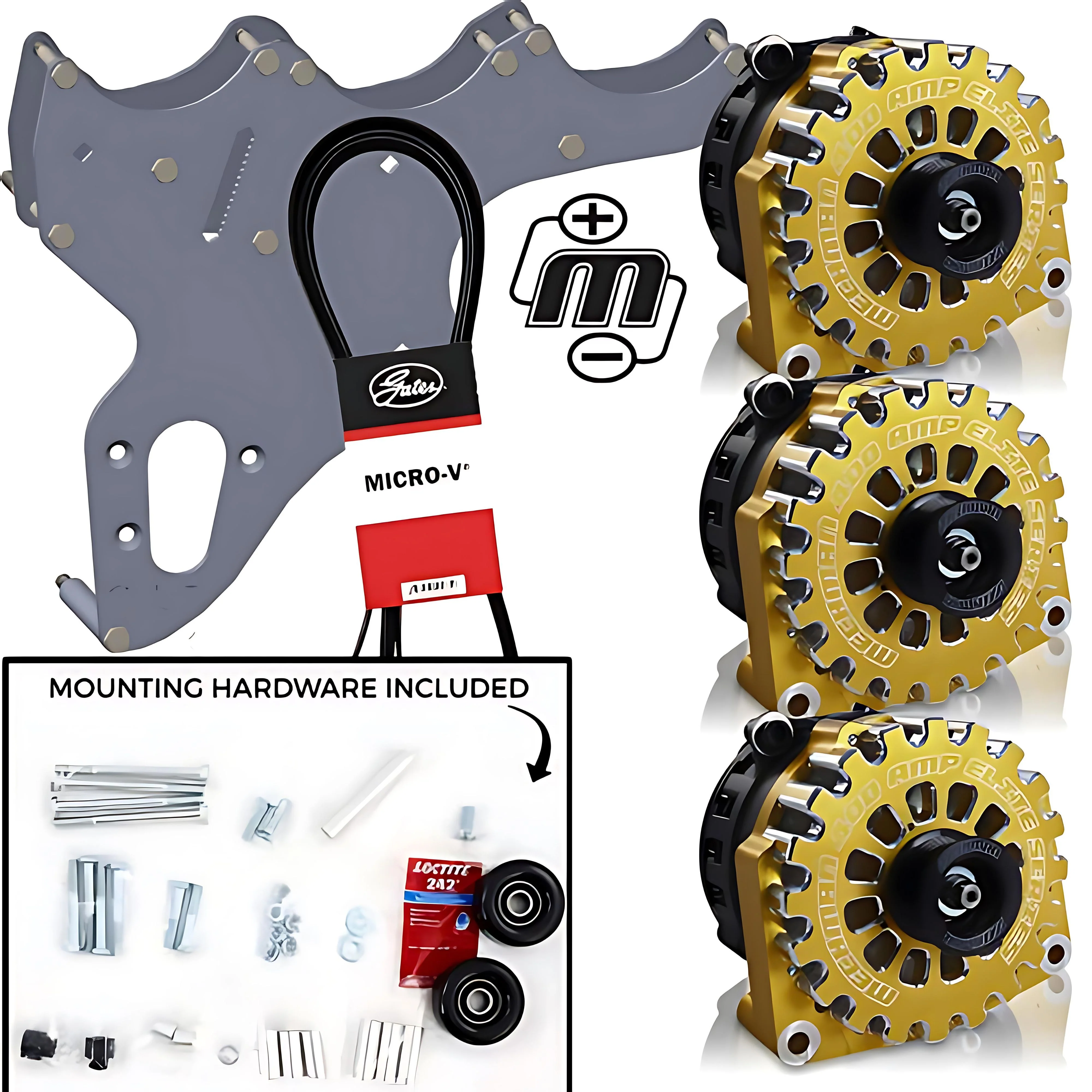 Mechman D301GO Triple Bracket Gold Alternator Kit 99-04 GM Truck/SUV LS-engine - Image 2