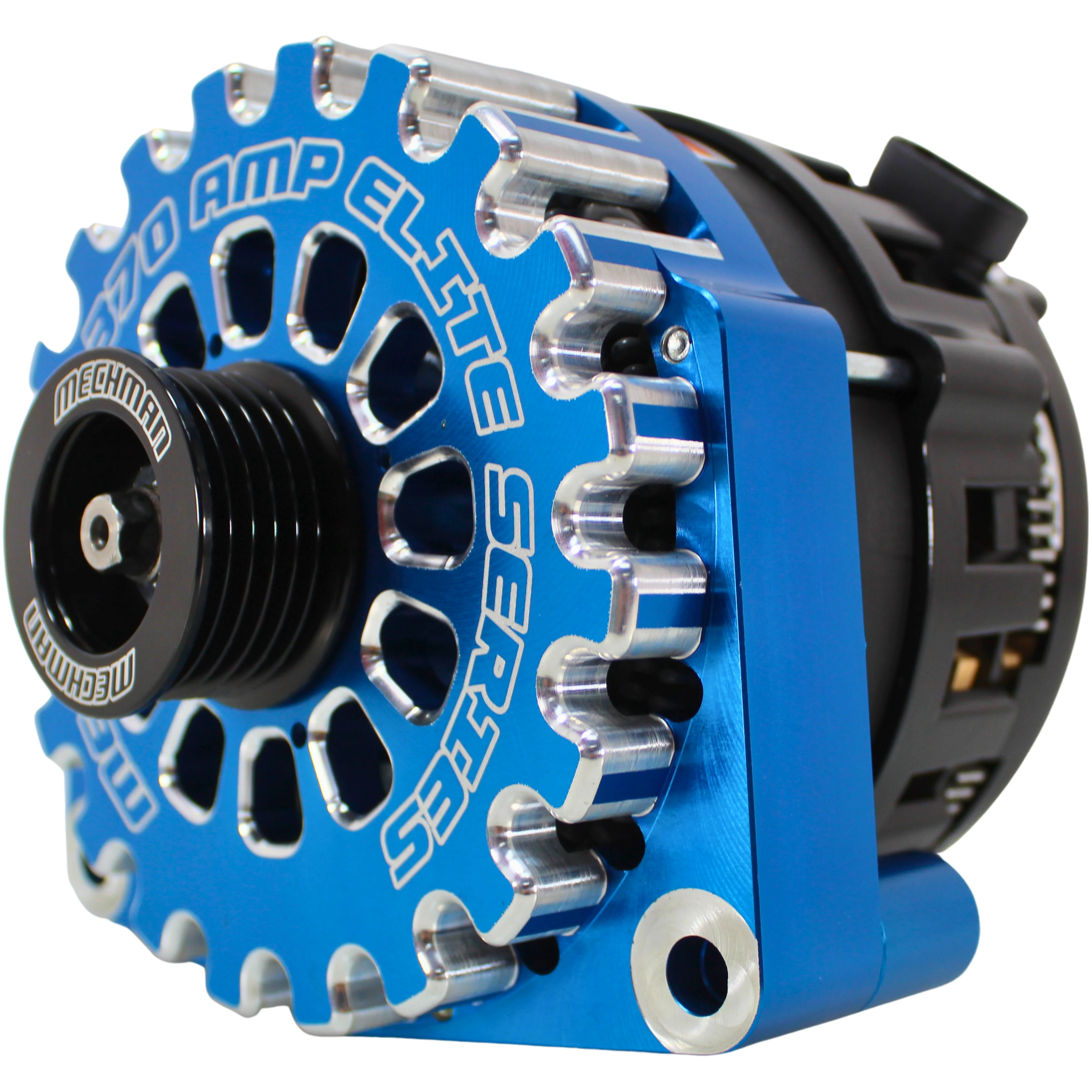 Mechman Elite Series 370A Blue Alternator Billet For 96-04 GM 5.7L / B8206370BL
