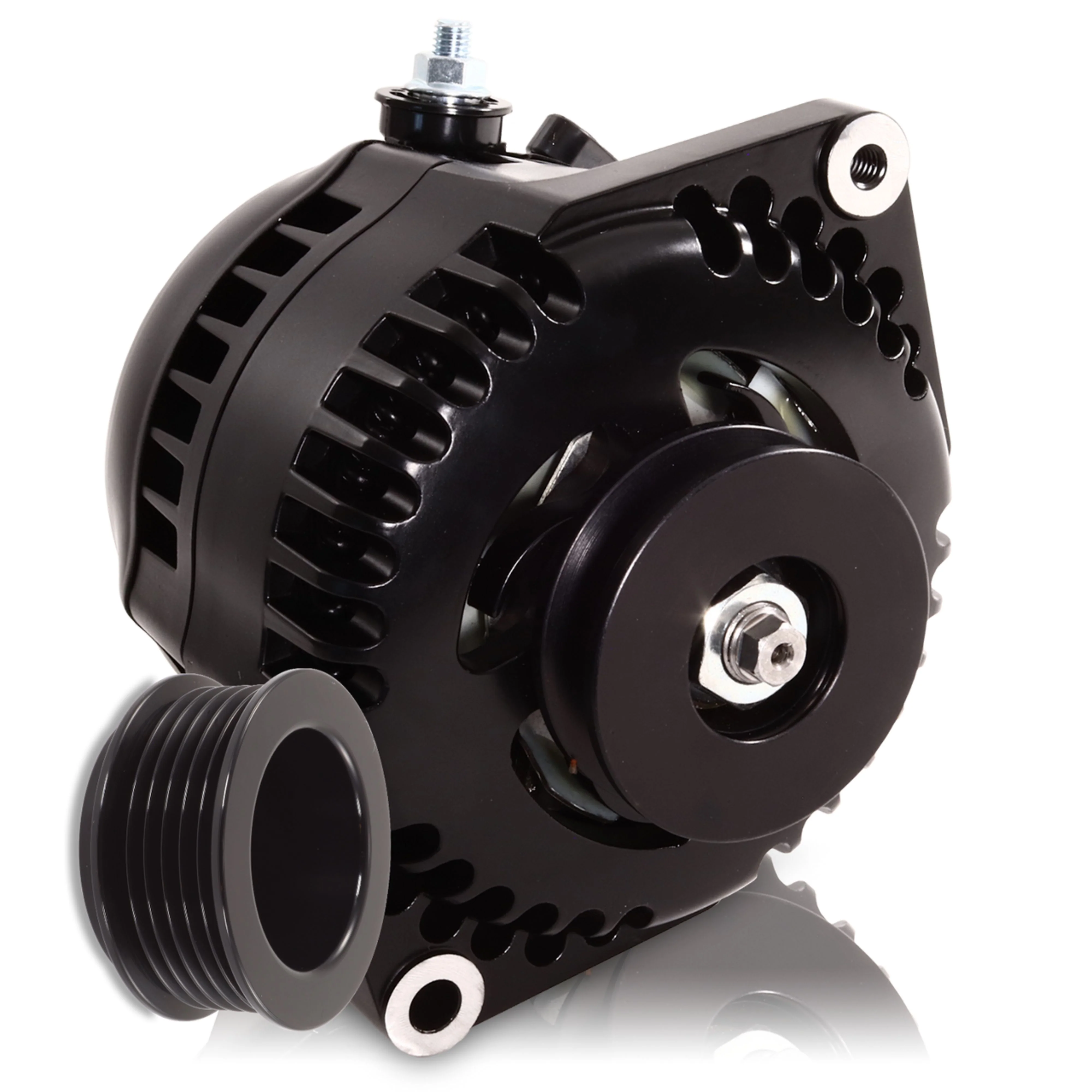 Mechman S-Series 170 Amp Racing Alternator 63 - 85 GM Black Finish 7127170B