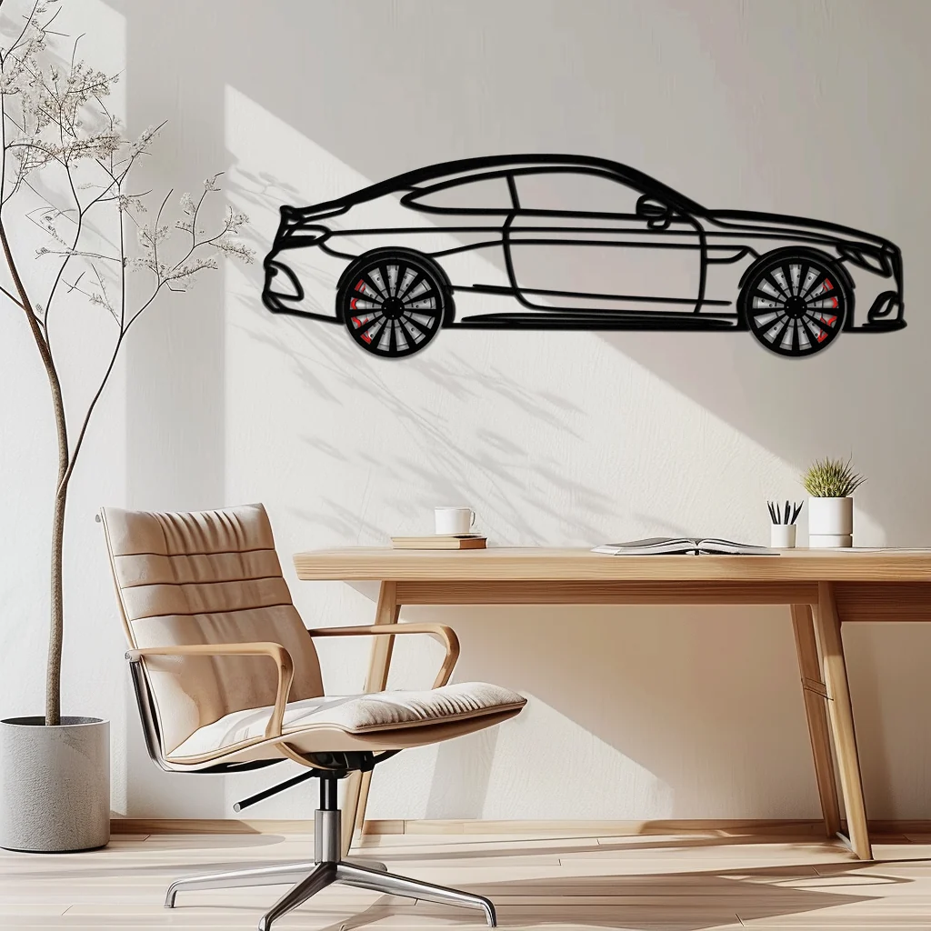 Mercedes C300 Coupe Metal Wall Art – Rotating Wheels Edition – Luxury Car Silhouette Decor for Home, Office & Garage - KAFMEKA074 - Image 6