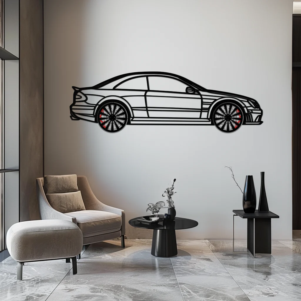 Mercedes CLK63 Metal Wall Art – Spinning Wheel Garage Decor for Car Enthusiasts - KAFMEKA076 - Image 6
