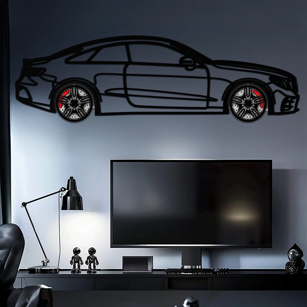 Mercedes E53 AMG Rotating Wheel Metal Wall Art – Luxury Coupe Silhouette Decor for Car Enthusiasts- KAFMEKA078 - Image 5