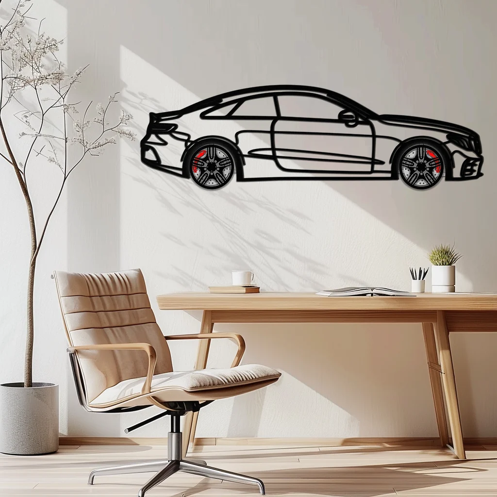 Mercedes E53 AMG Rotating Wheel Metal Wall Art – Luxury Coupe Silhouette Decor for Car Enthusiasts- KAFMEKA078 - Image 6
