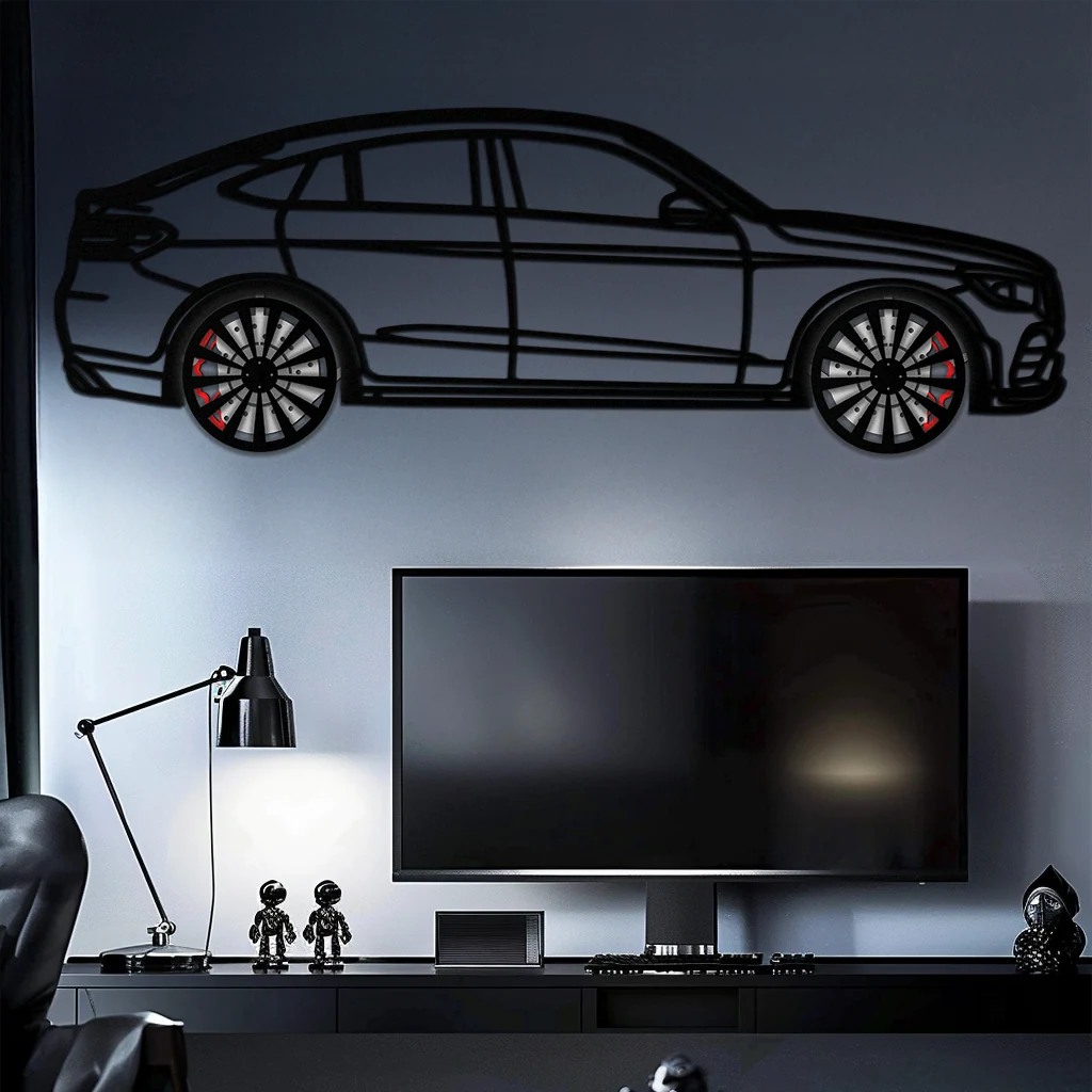 Mercedes GLC Coupe Metal Wall Art – Rotating Wheels Edition | Luxury AMG-Inspired Garage & Home Decor -KAFMEKA081 - Image 5