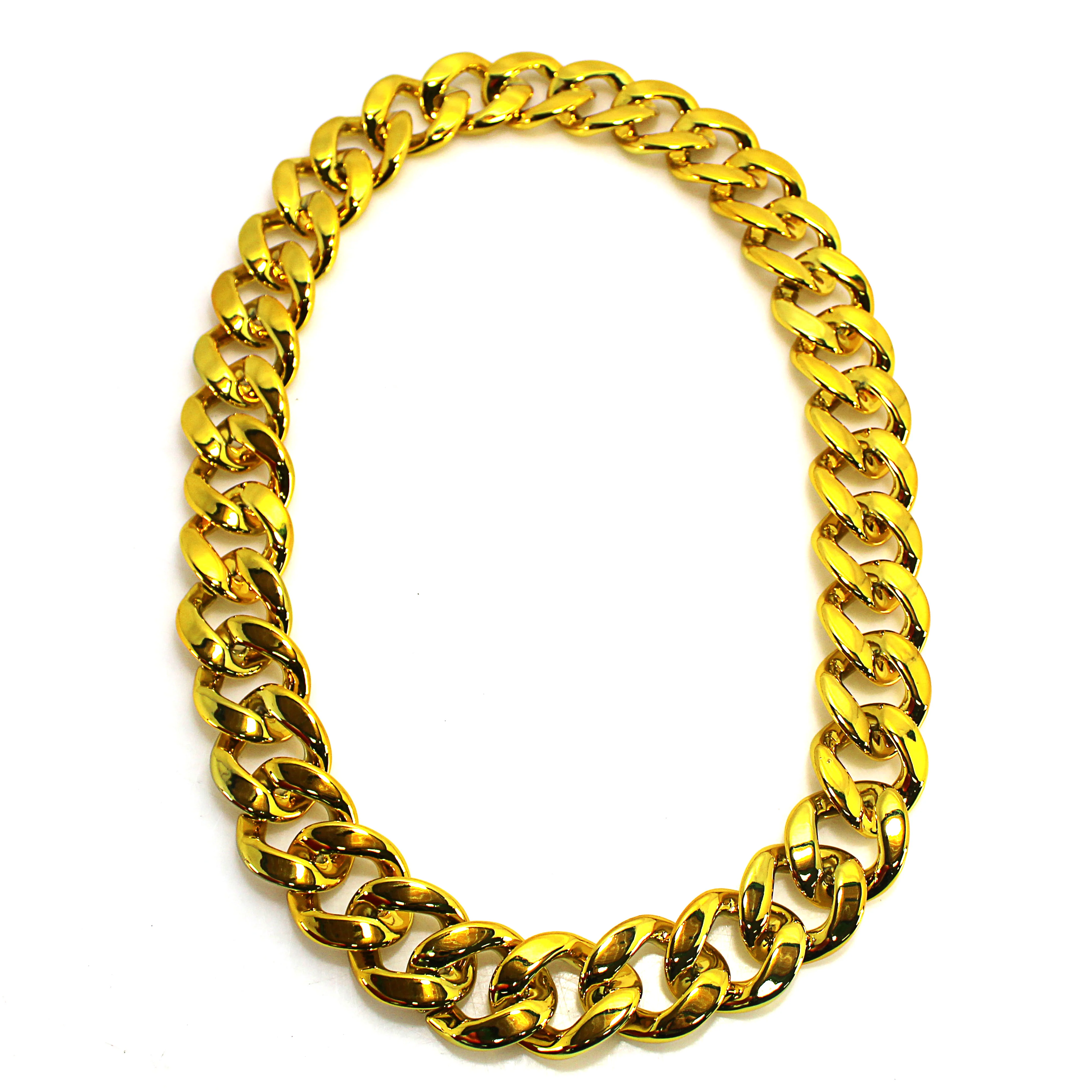 Official Big Jeff Audio 32" Cuban Link Plastic Fake Gold Chunky Chain Necklace - Image 2