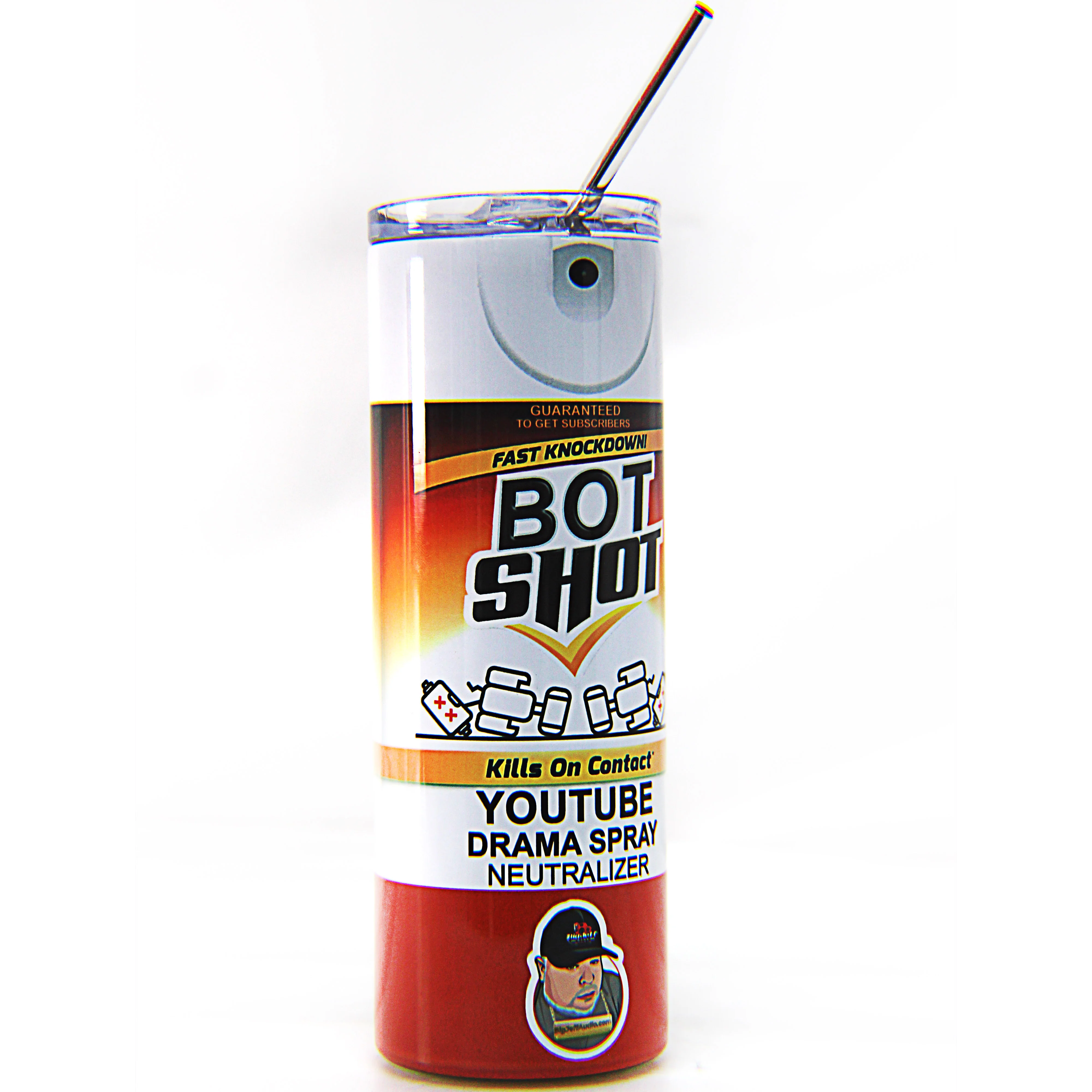 Official Big Jeff Audio Bot Shot Drama Neutralizer 20oz Stainless Steel Tumbler