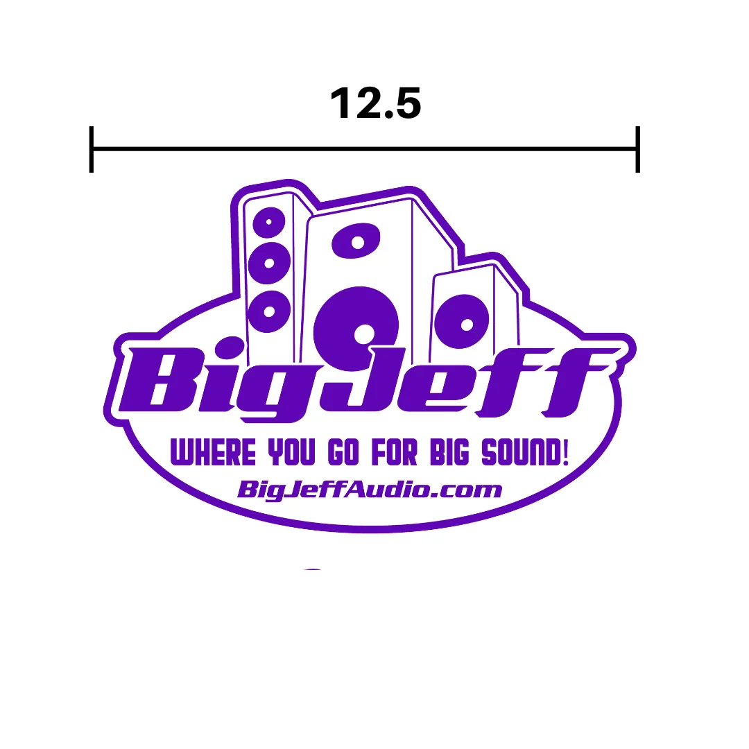 Official Big Jeff Audio Logo 12.5 inch Sticker - Image 2