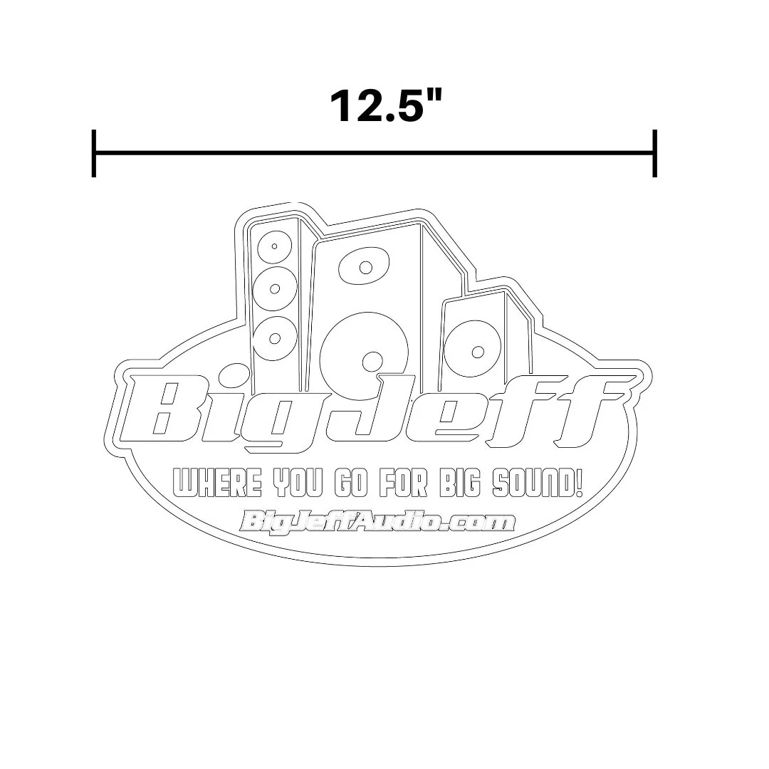 Official Big Jeff Audio Logo 12.5 inch Sticker - Image 3