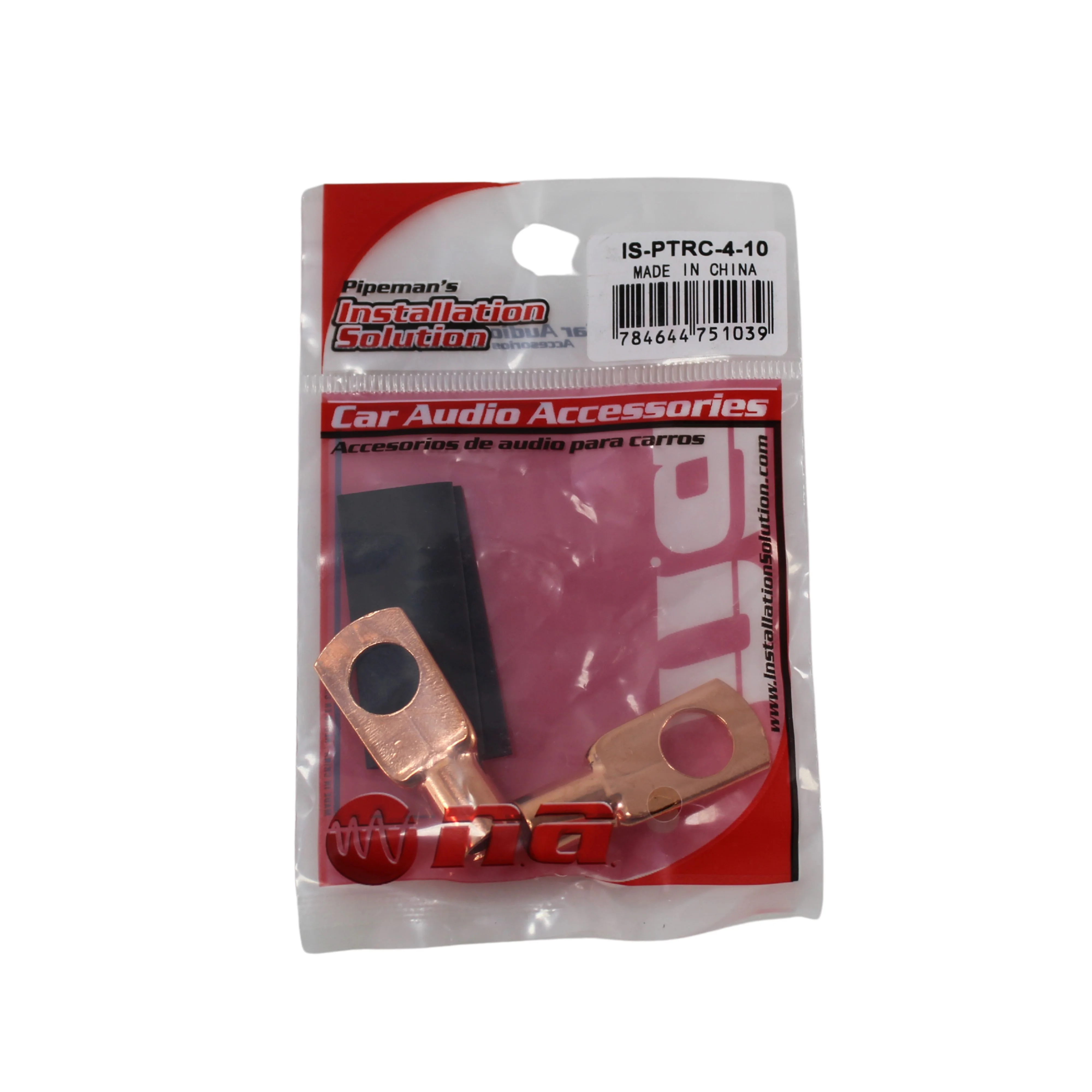 Pair of 4 Gauge 5/16 Inch Crimped style Copper Ring Terminal Lugs - Image 4