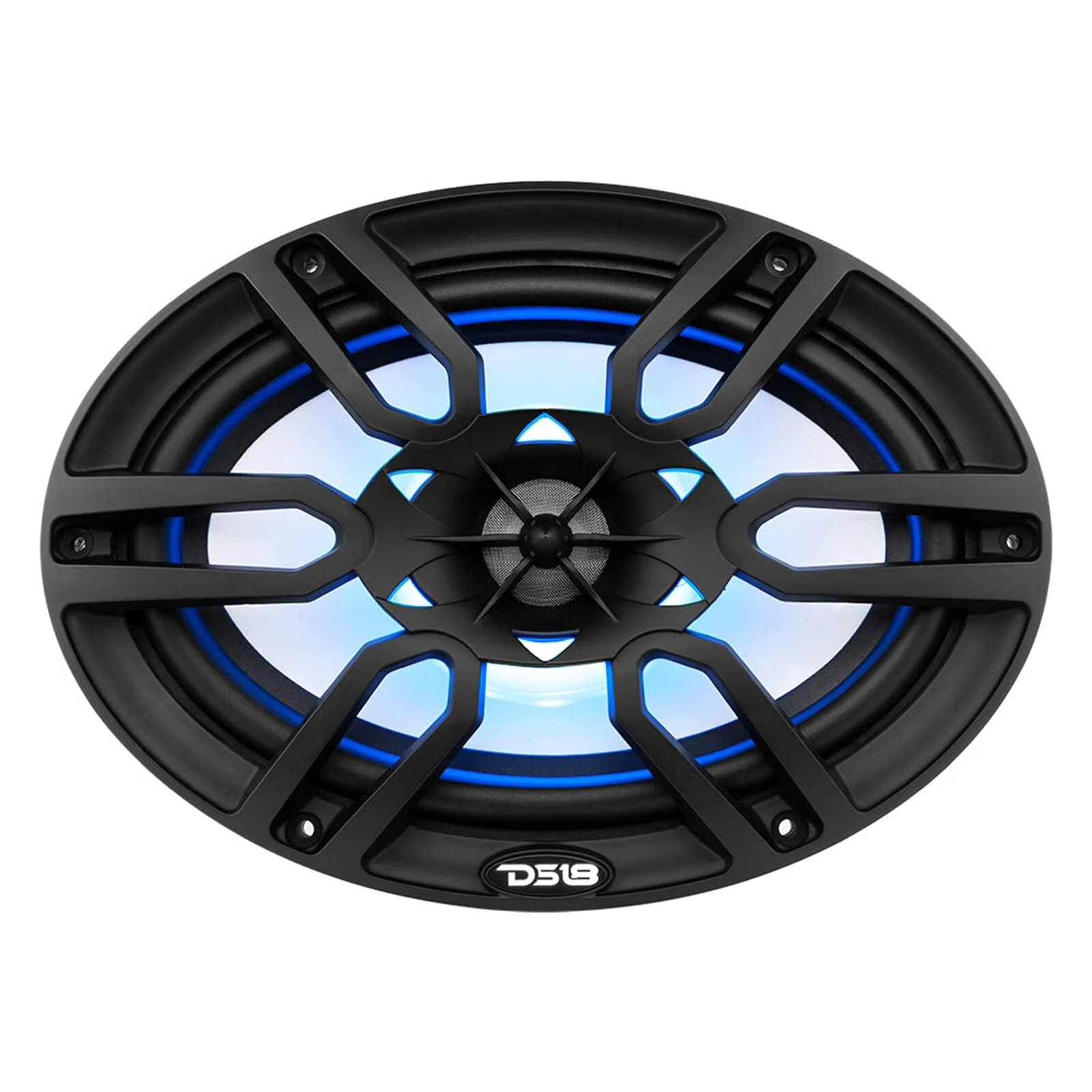DS18 Pair of Black NXL-69 6x9" 2-Way 375W 4 Ohm Coaxial Marine Speakers RGB LED - Image 2