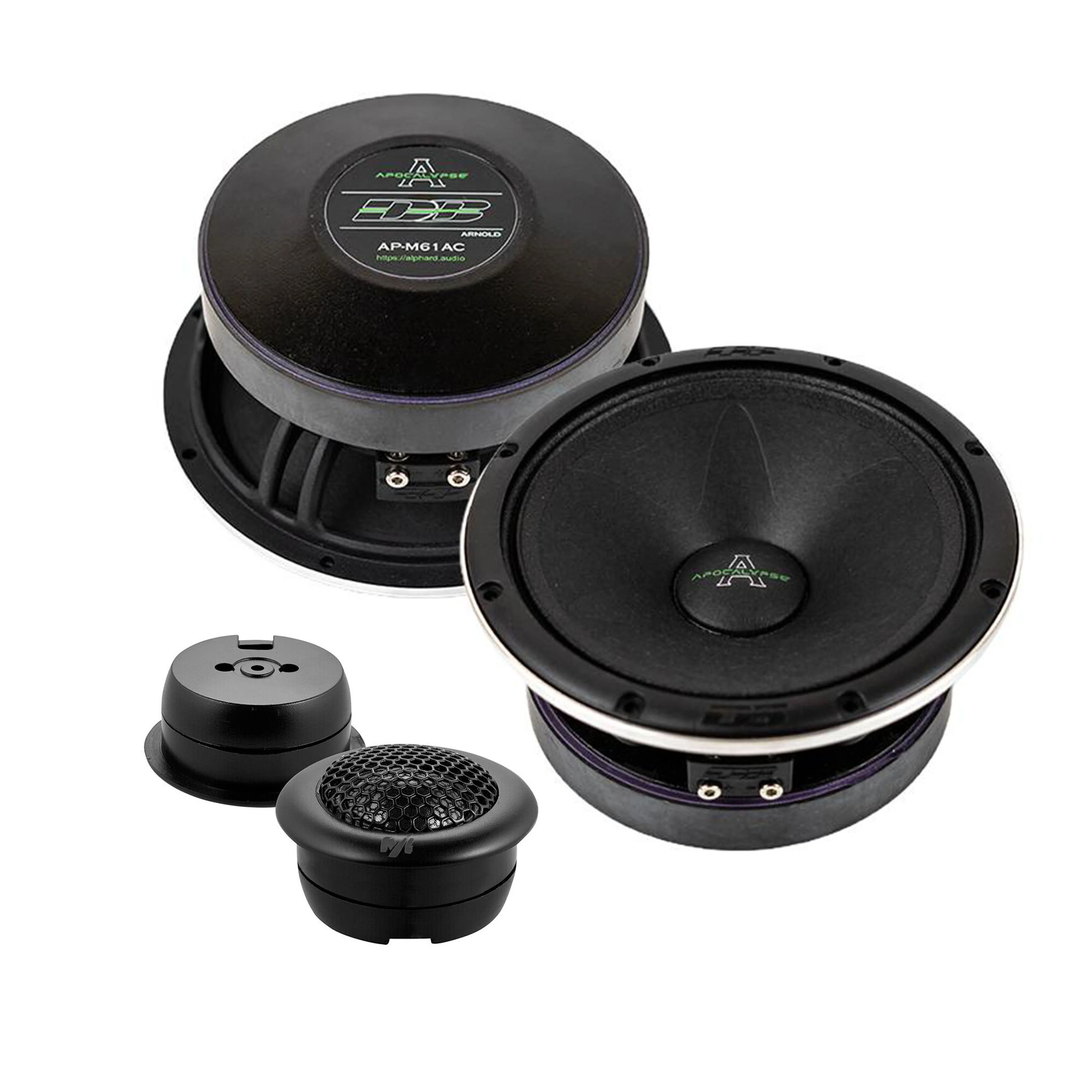 Pair of Deaf Bonce 6.5 Mid-Range Speakers 360W 4 Ohm w/ 1" Neo Tweeters 100W