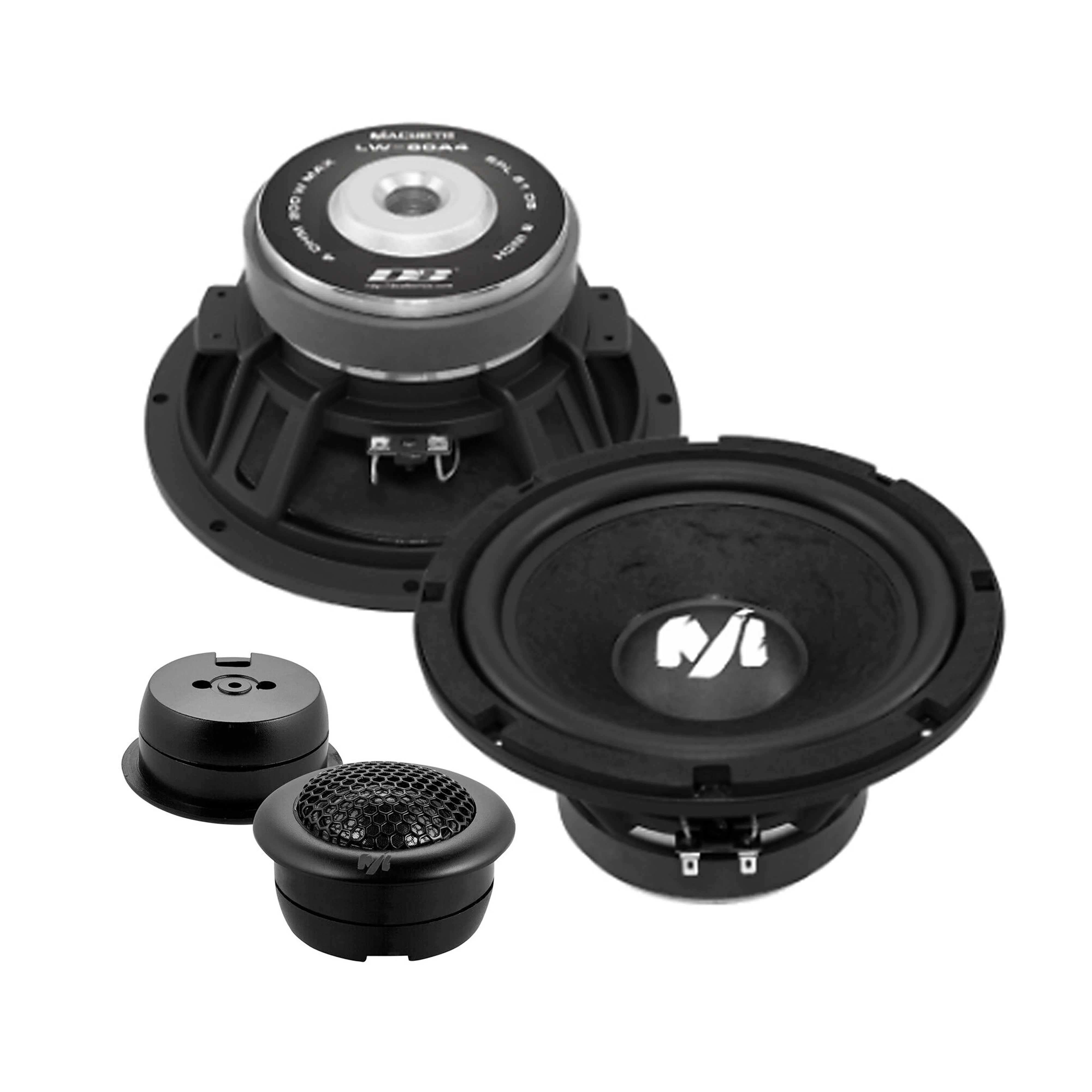 Pair of Deaf Bonce 8 Mid-Bass Speakers 200W 4 Ohm w/ 1" Neo Tweeters 100W