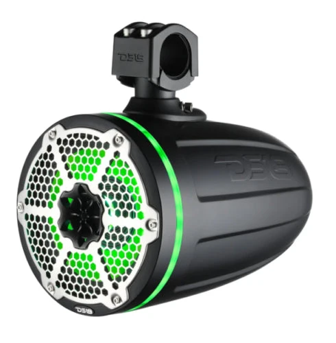 Pair of DS18 Hydro NXL-X8TPNEO/BK 8" 1100W 4 Ohm RGB LED Marine Tower Speaker - Image 2