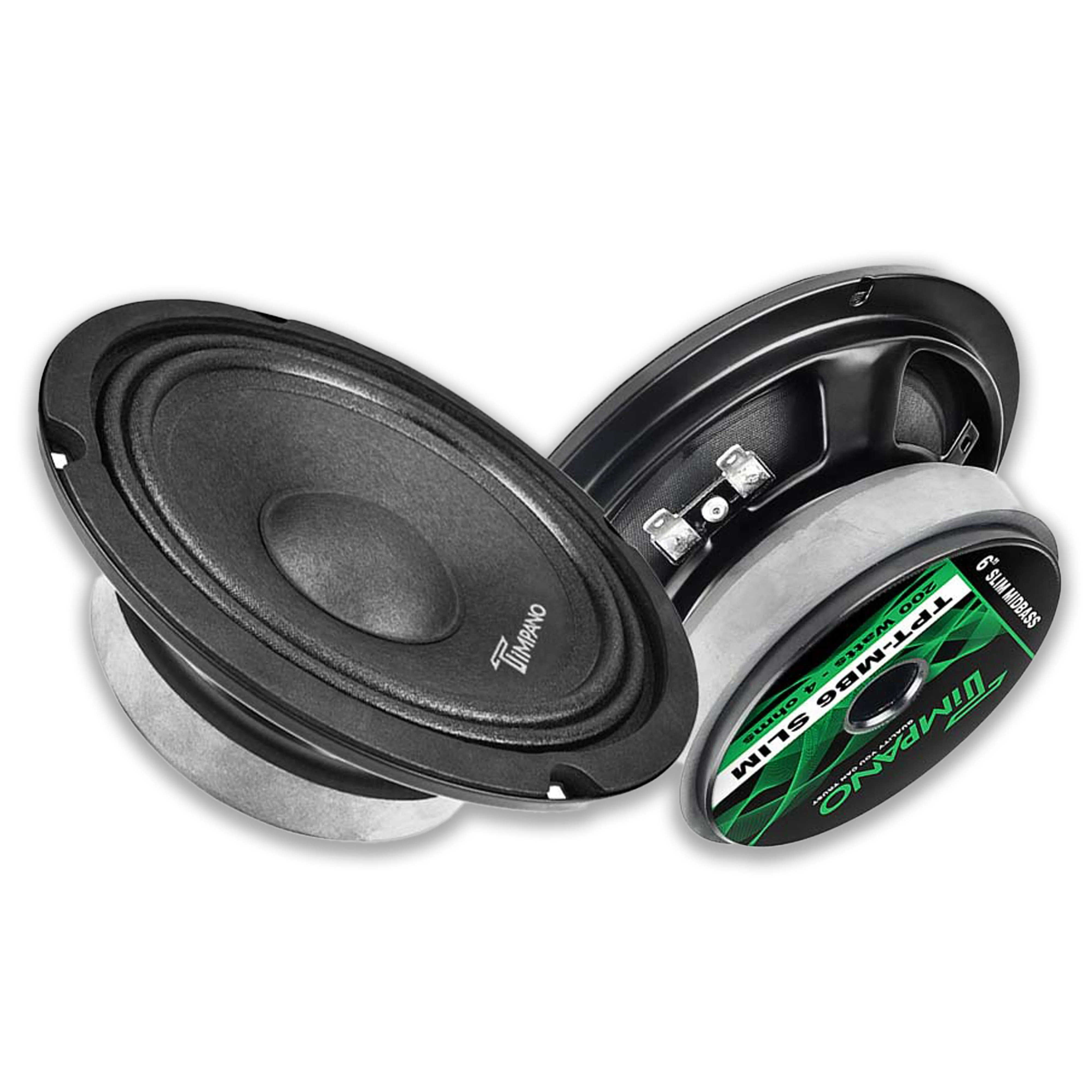 Pair of Timpano 6.5 Mid Bass Speakers w/ Black Bullet Super Tweeters 640W 4 Ohm - Image 4