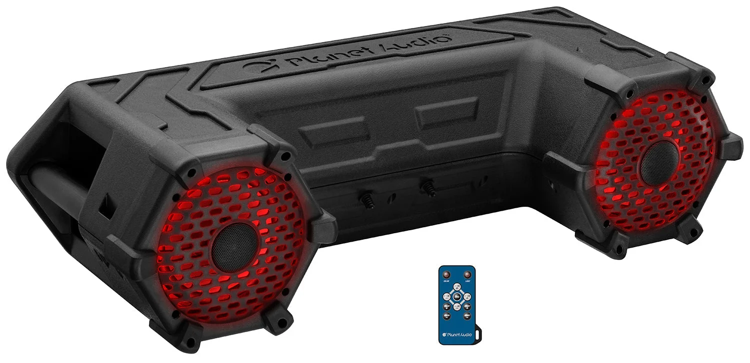 Planet Audio 6.5" Bluetooth Off Road ATV/UTV Sound System w/ RGB LED Light Bar