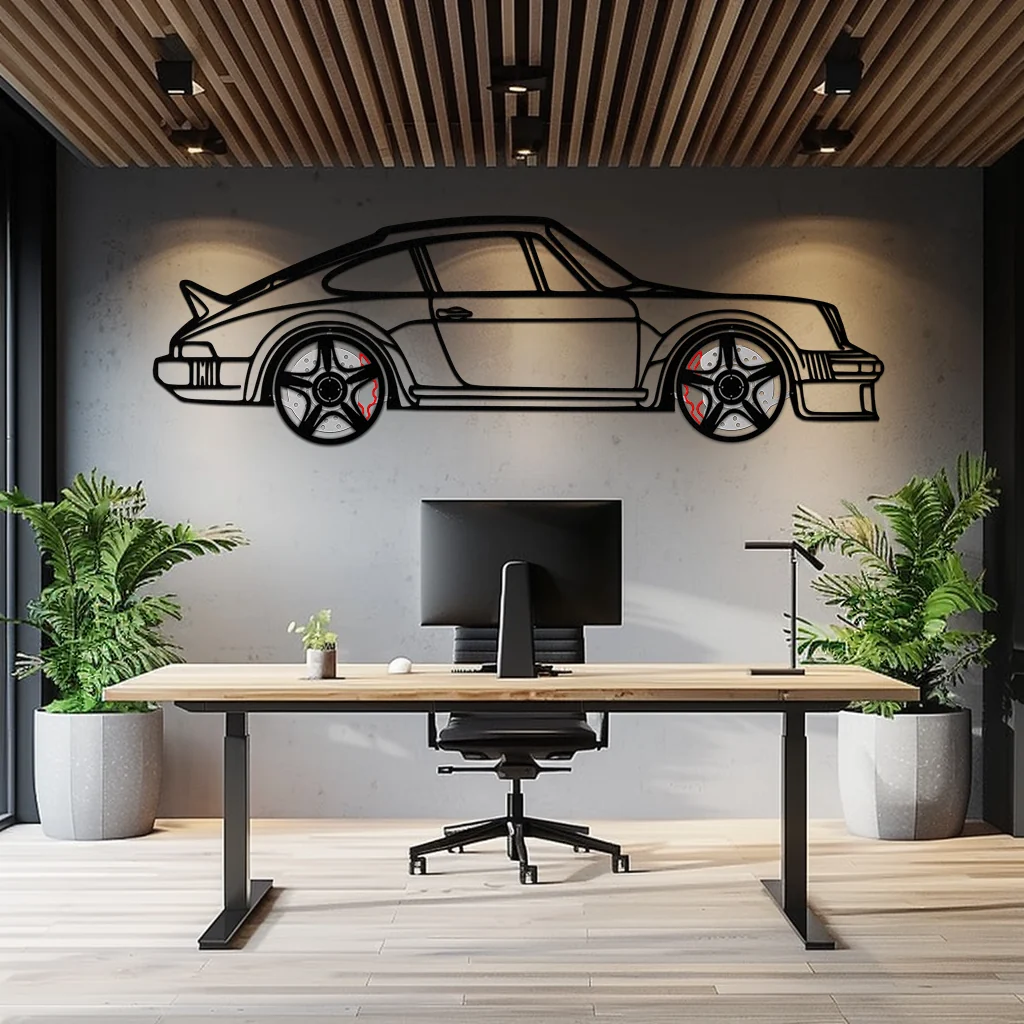 PORSCHE 911 SC Metal Wall Art – Classic Silhouette with Rotating Wheels 🚗✨KAFMEKA060 - Image 6