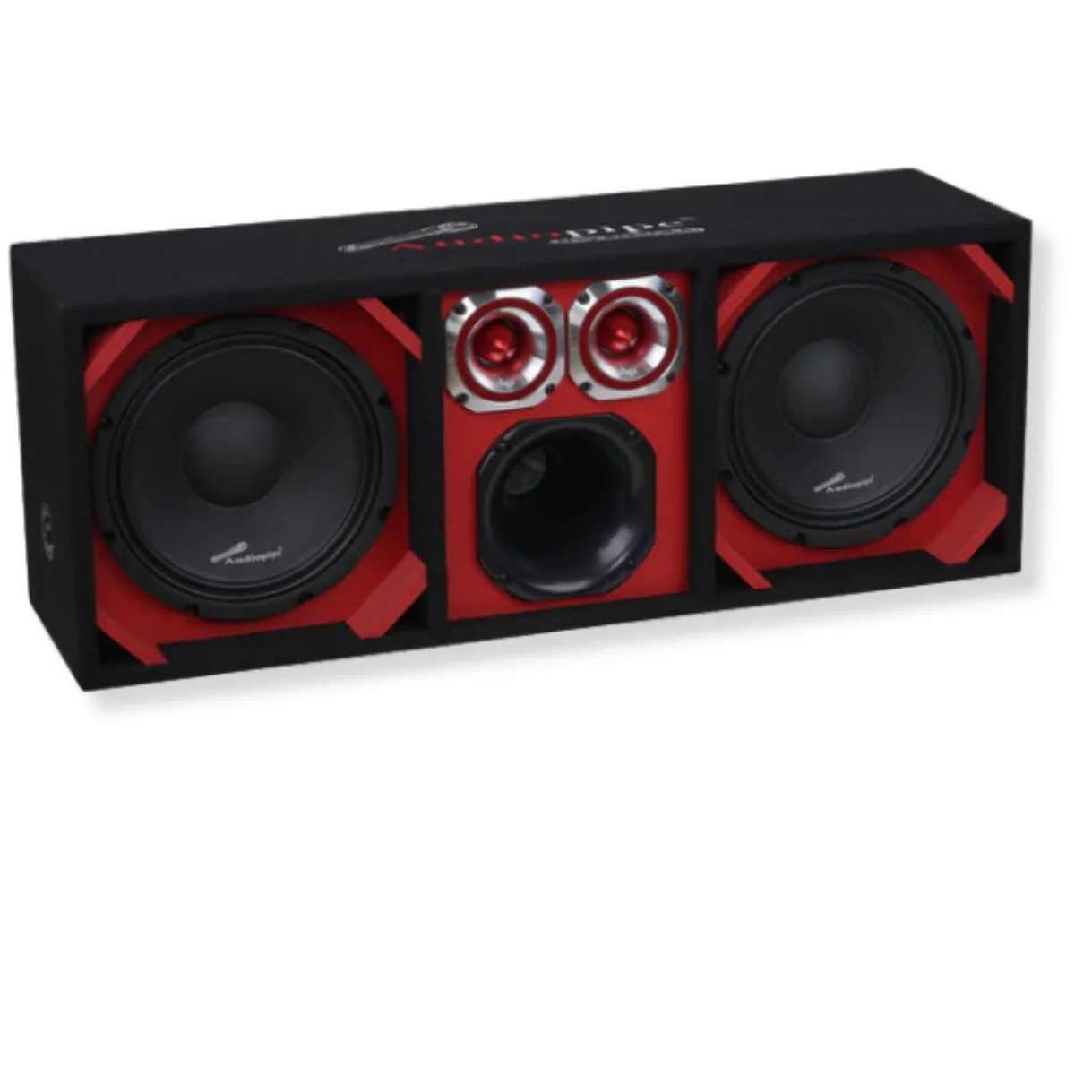 Red Fully Loaded Speaker Box w/ 2x10" Woofers, 6" Driver, 2x4" Tweeters OPEN BOX - Image 2