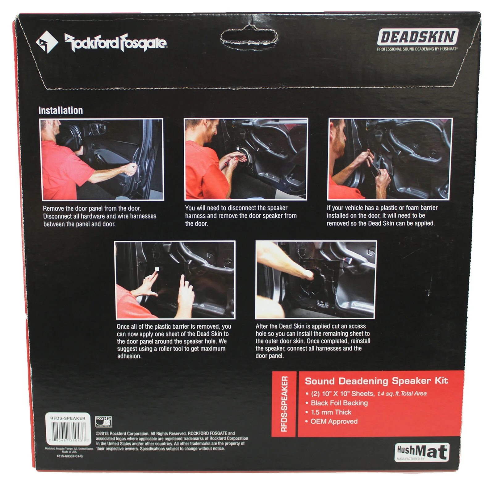 Rockford Fosgate 1.4 SQ FT Deadskin Sound Deadening Speaker Kit RFDS-SPEAKER - Image 4