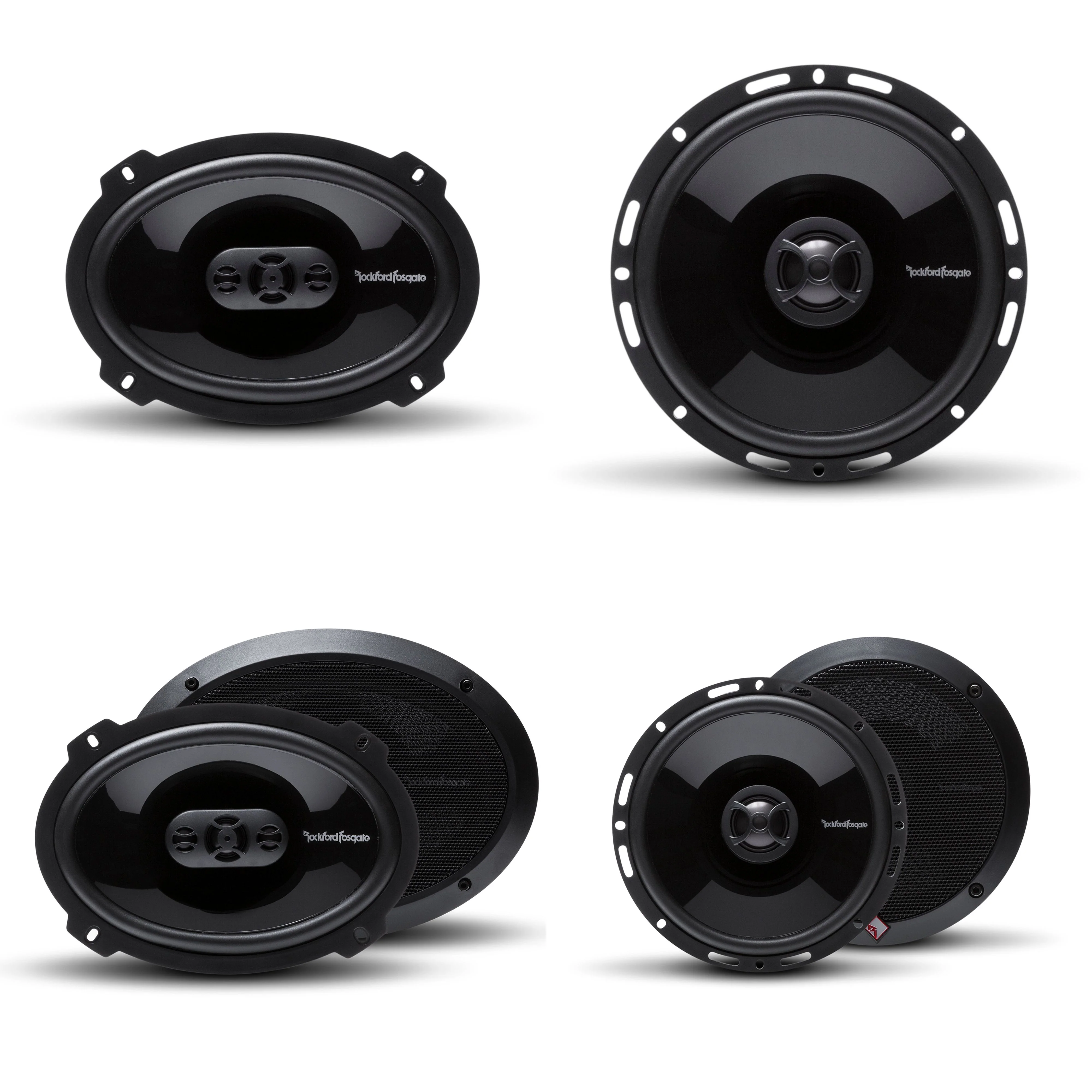 Rockford Pair of 6x9" 300W 4 Ohm 4-Way & 6.5" 220W 2-Way Car Audio Speakers