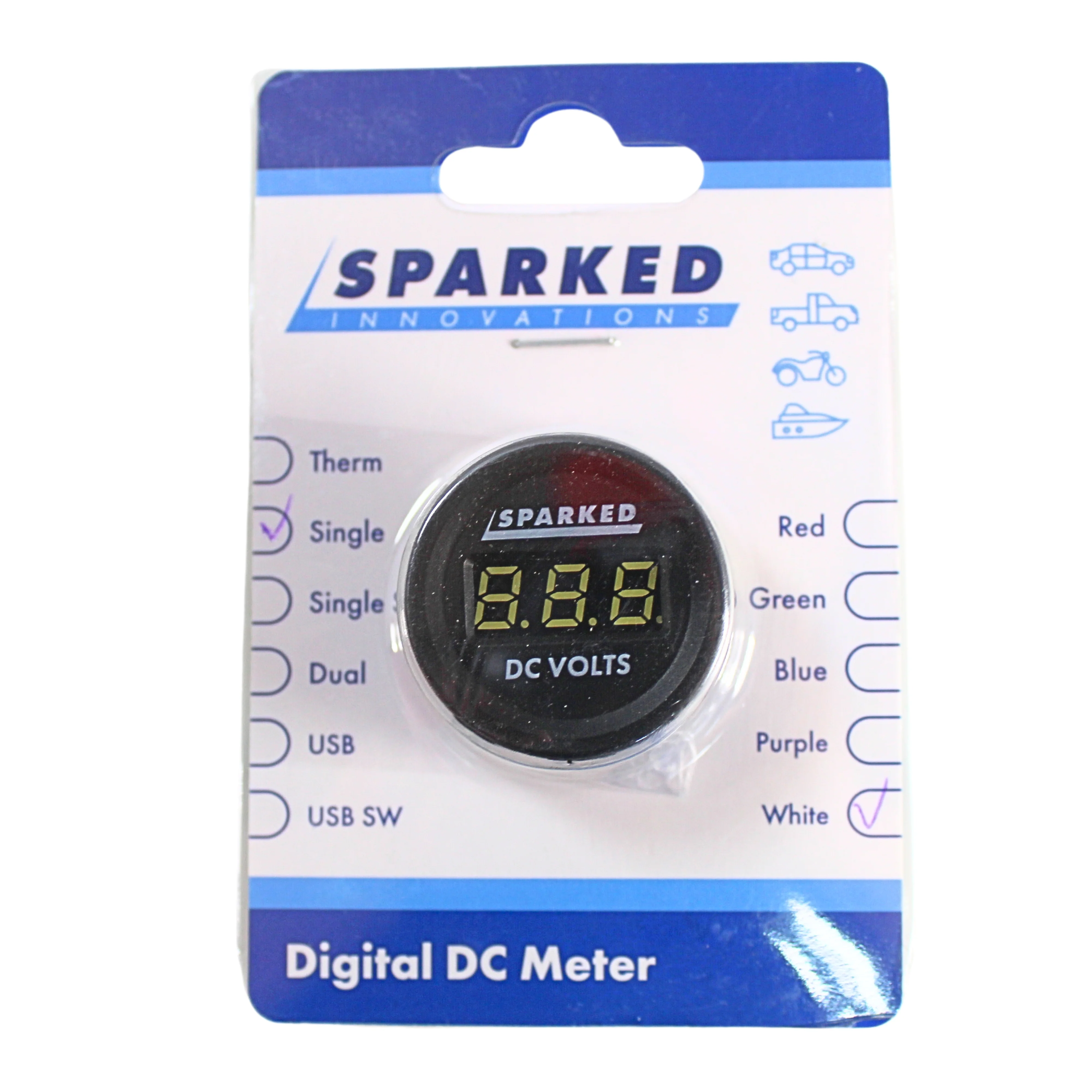 Sparked Innovations Single Display 12V DC Voltmeter Battery Voltage Monitor - Image 9
