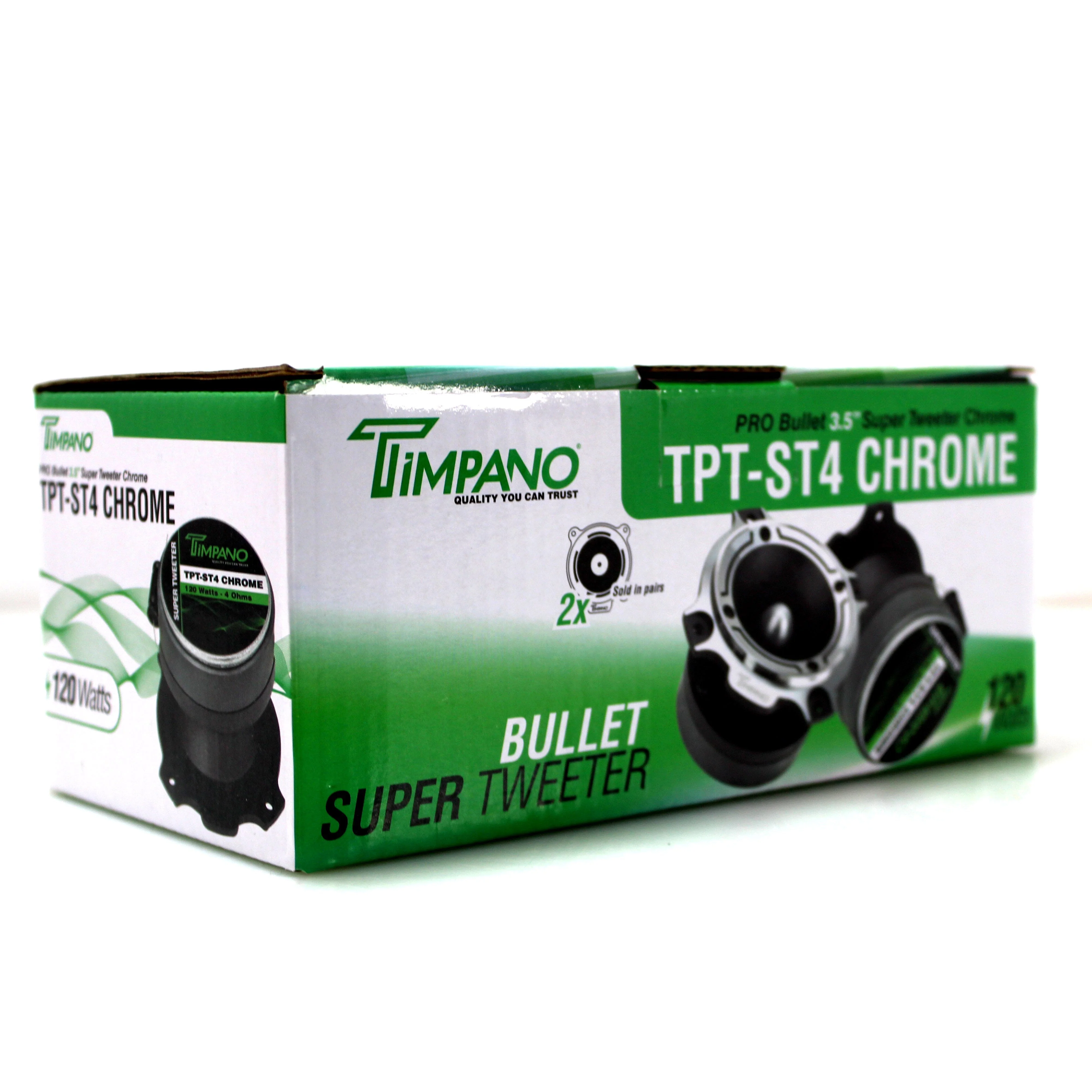 Timpano 3.5 Inch 240W 4 Ohm 1 Inch VC Chrome Bullet Super Tweeters Pair TPT-ST4 - Image 5