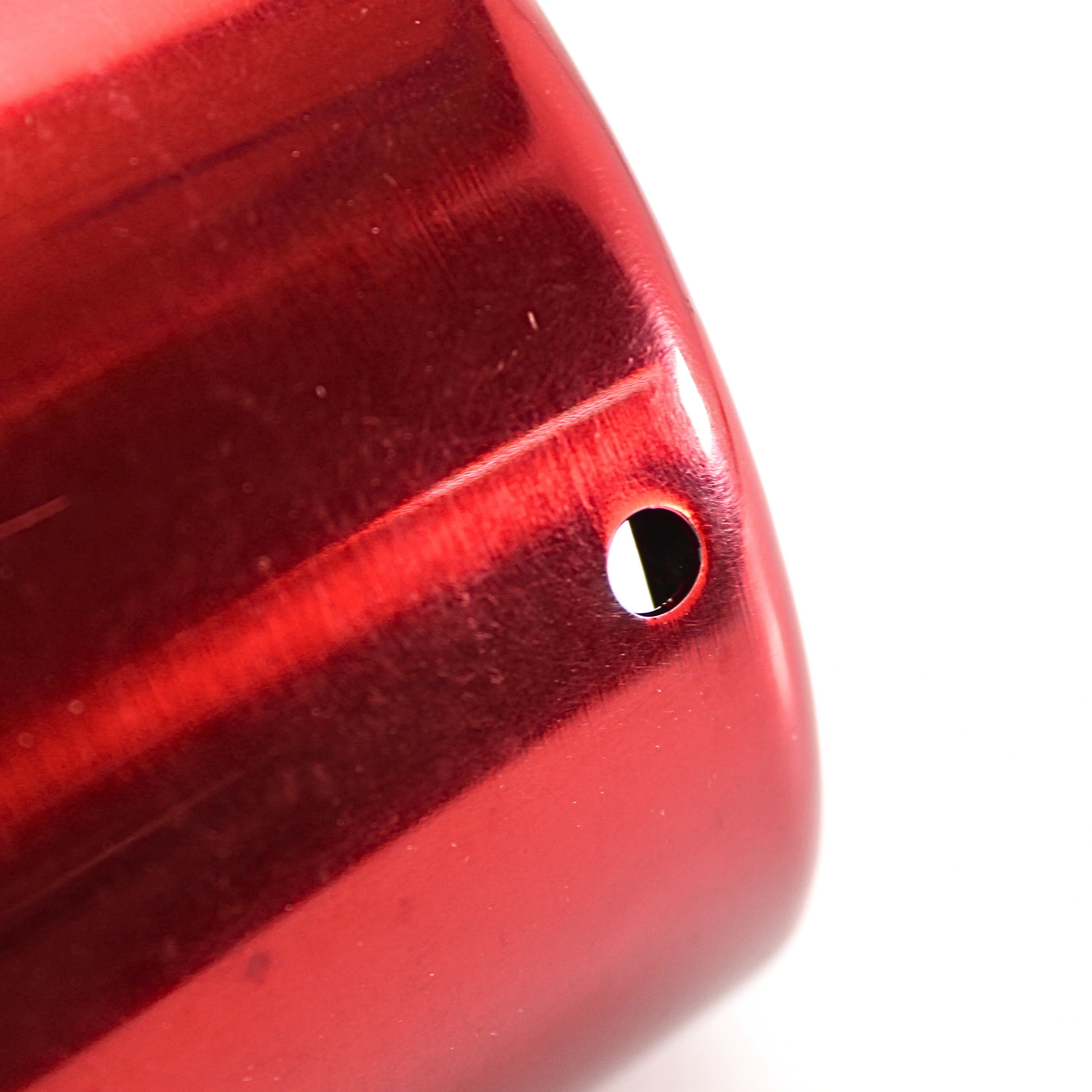 Universal Exhaust Tip Rolled Edged Single Wall Slant Cut Powder Red OPEN BOX - Image 3
