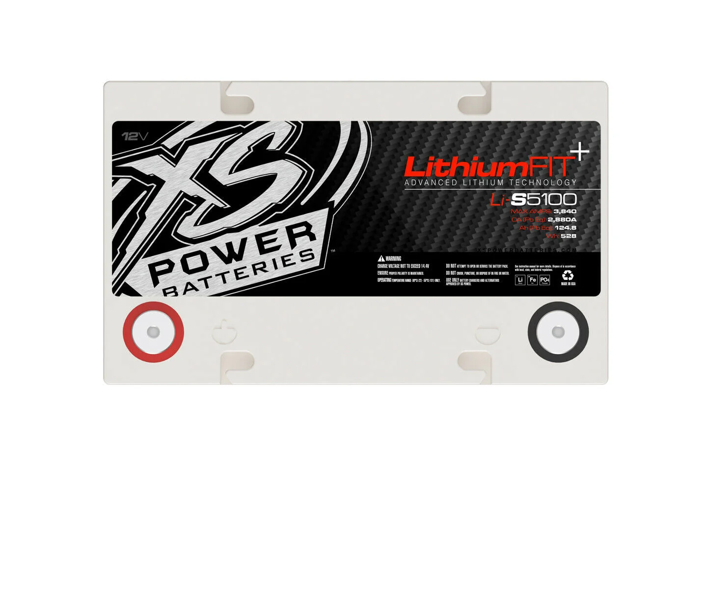 XS Power 12V Lithium Racing Battery 3840 Max Amps 41.6AH 1920A LI-S5100 - Image 2